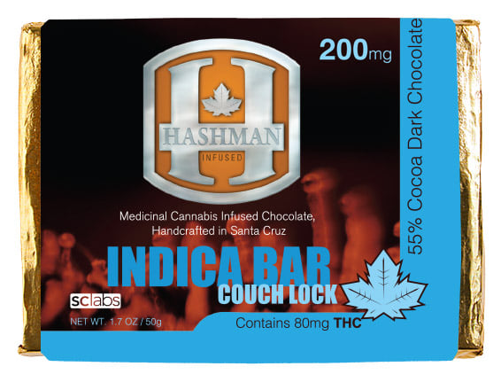 Hashman Infused Chocolate Bar - Indica - 200 mg