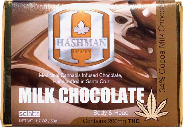 Hashman Infused Chocolate Bar - Hybrid - Milk Chocolate - 200 mg