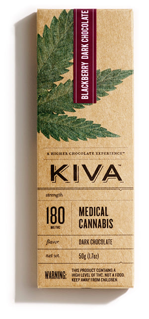 KIVA Chocolates-100mg Blackberry Dark Chocolate bar