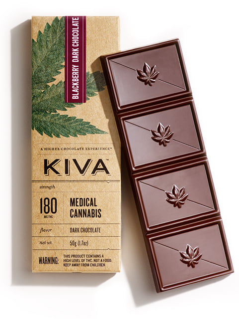 KIVA Bar - Blackberry Dark Chocolate - 180mg THC