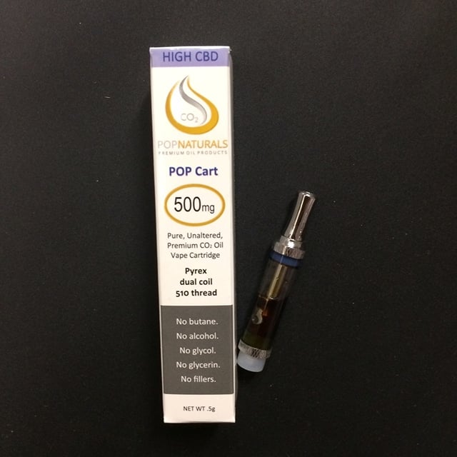 Pop Naturals High CBD Vape Cartridge 500mg .5g