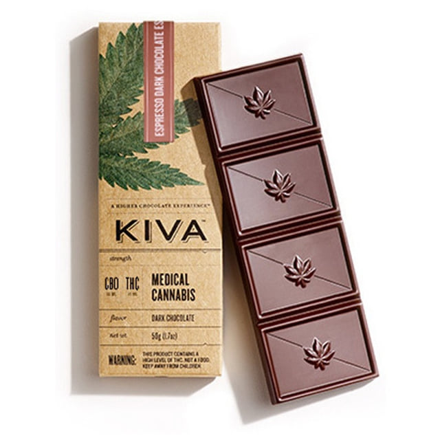 Kiva Bar - Espresso Dark Chocolate - CBD - 60mgCBD/60mgTHC