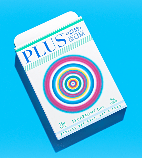 PLUS Spearmint Gum - Cannabis Infused - 25mg THC