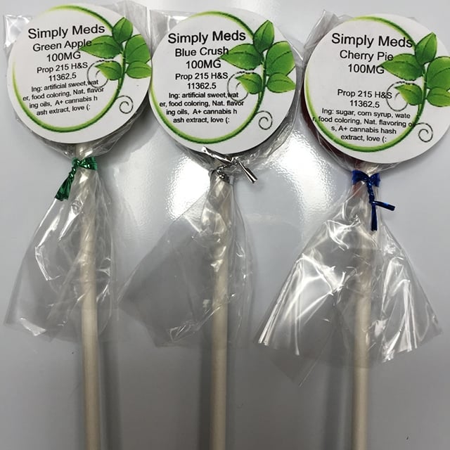 Simply Meds - Lollipops 100mg (Green Apple)