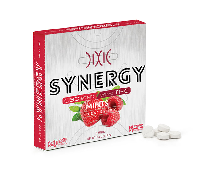 Dixie - Synergy Strawberry Mints (80mg THC/80mg CBD)