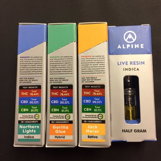 Alpine Vapor Live Resin Vape Cartridge .5g