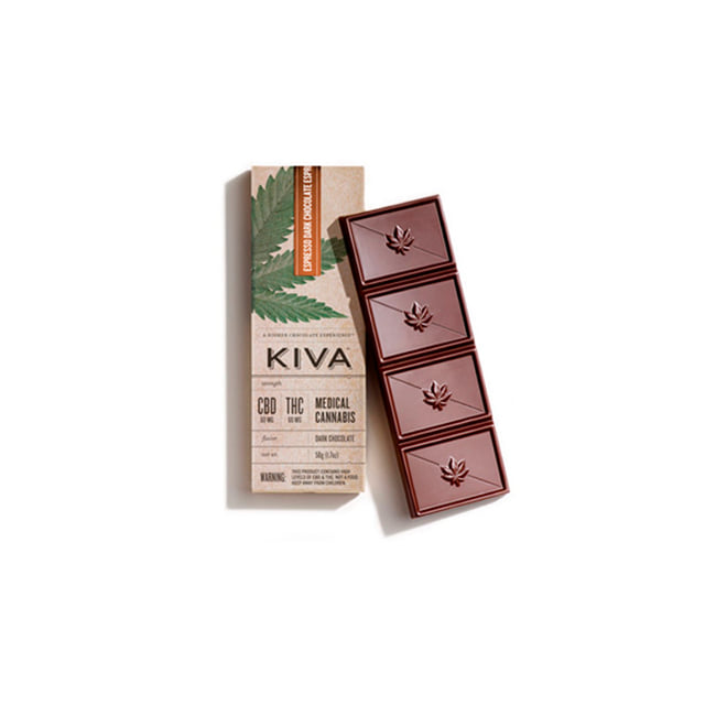 Kiva - Espresso Dark Chocolate Bar 60mg CBD : 60 THC