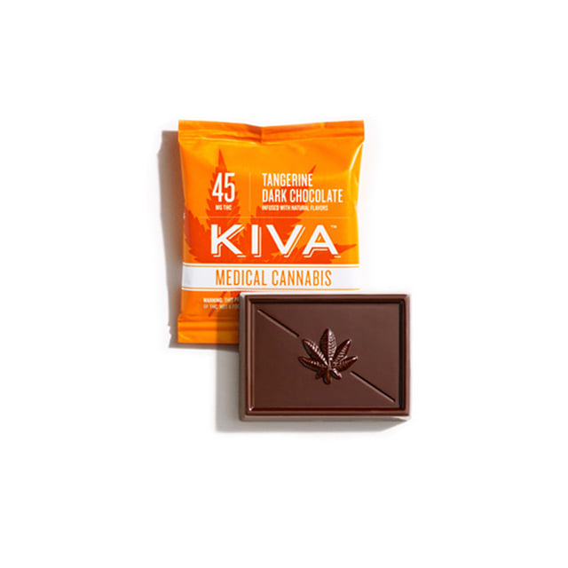 Kiva - Tangerine Dark Chocolate Square 45mg