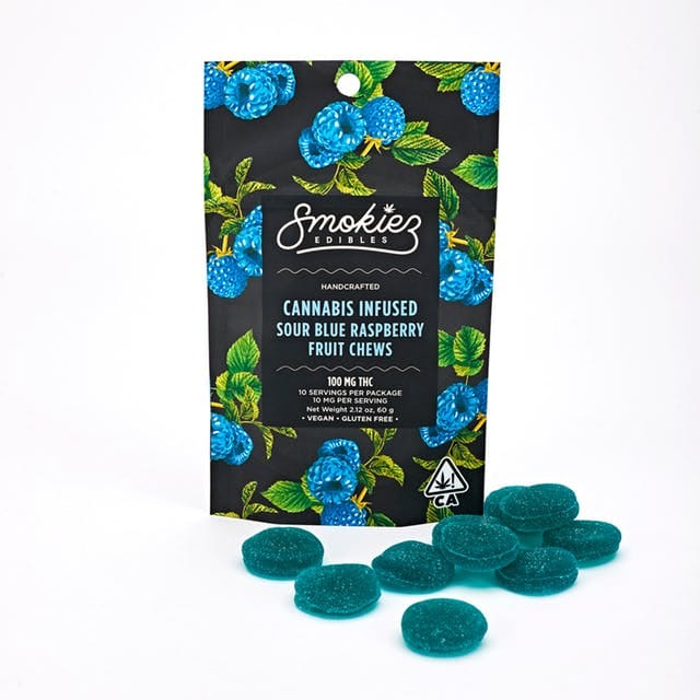Smokiez — Sour Blue Raspberry Fruit Chews Bag