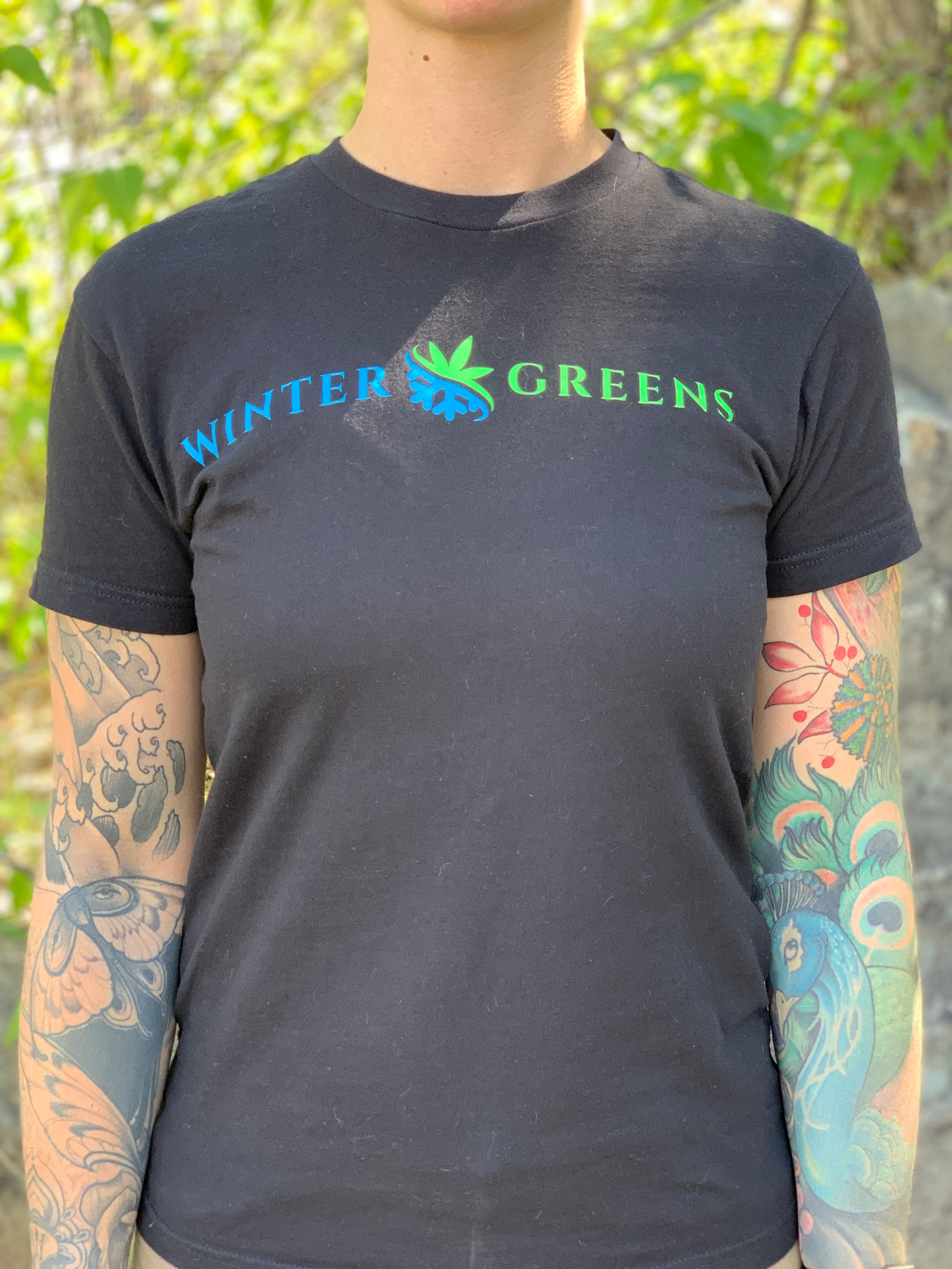 T-shirt: Black / Neon Logo - Truckee - Winter Greens - Small - $11 - Apparel