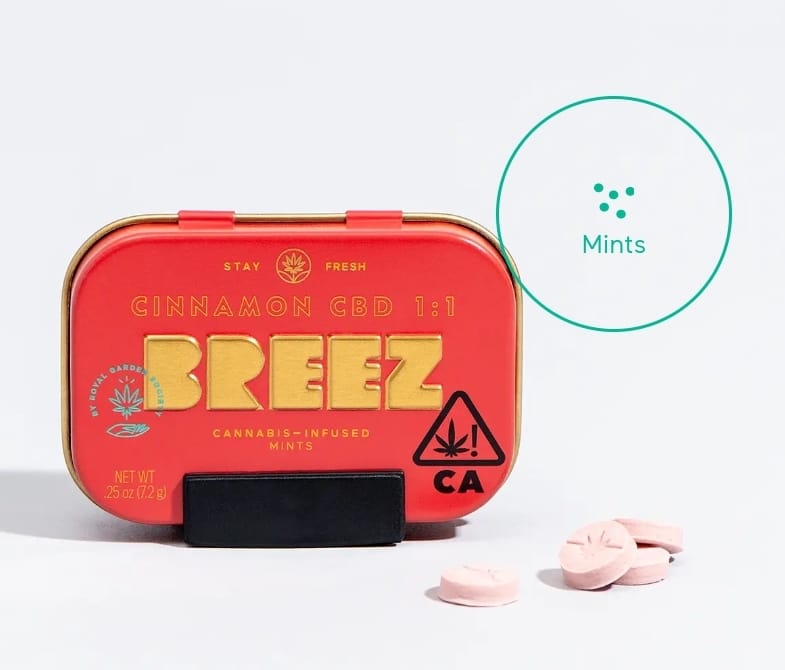 Breez Cinnamon CBD Tins (TOTAL 100 MG THC + 100 MG CBD) X 20 MINTS 5MG THC/ 5MG CBD - Breez -  - $29.99 - Edibles