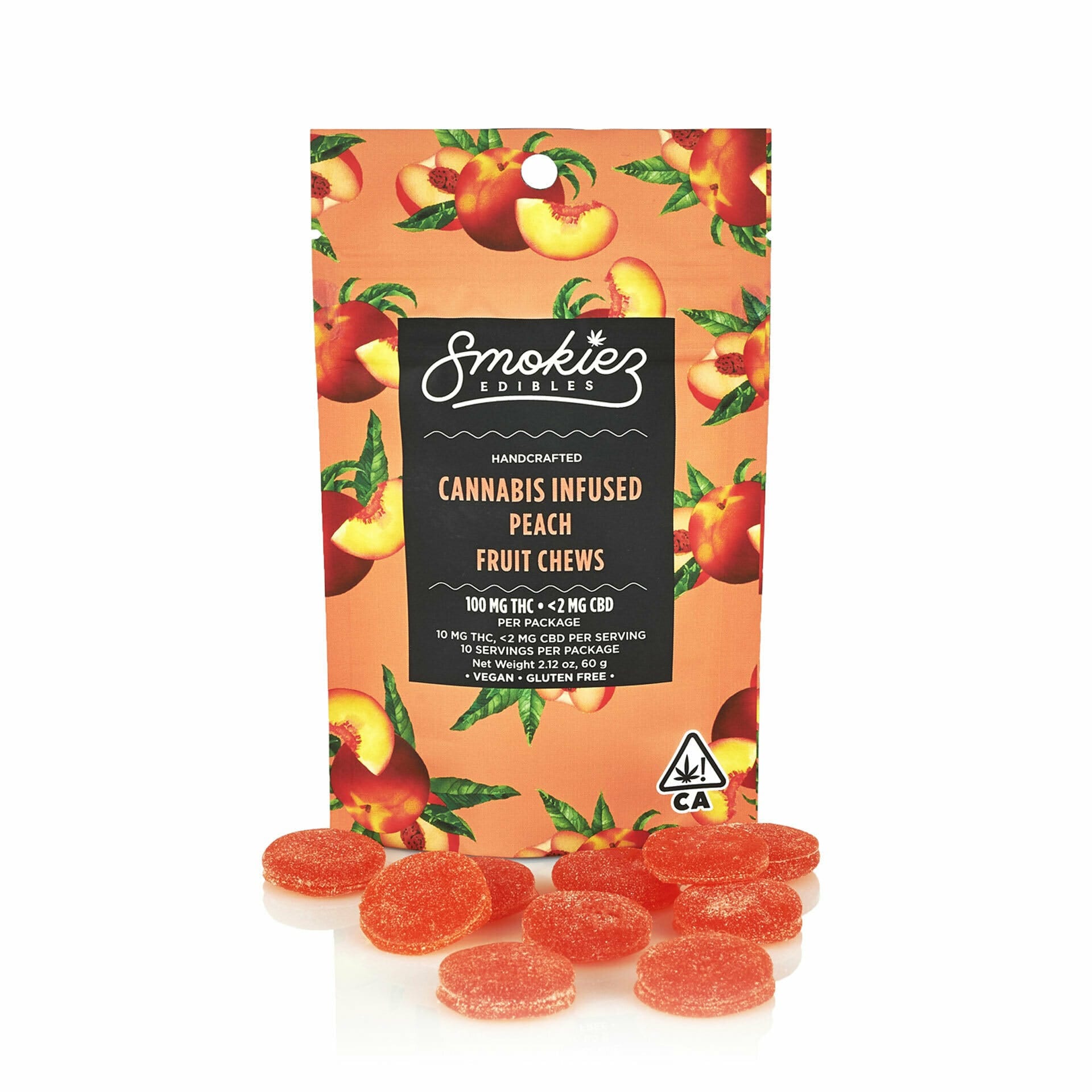 PEACH SATIVA  - 100MG GUMMY - SMOKIEZ -  - $13.97 - Edible (weight - each)