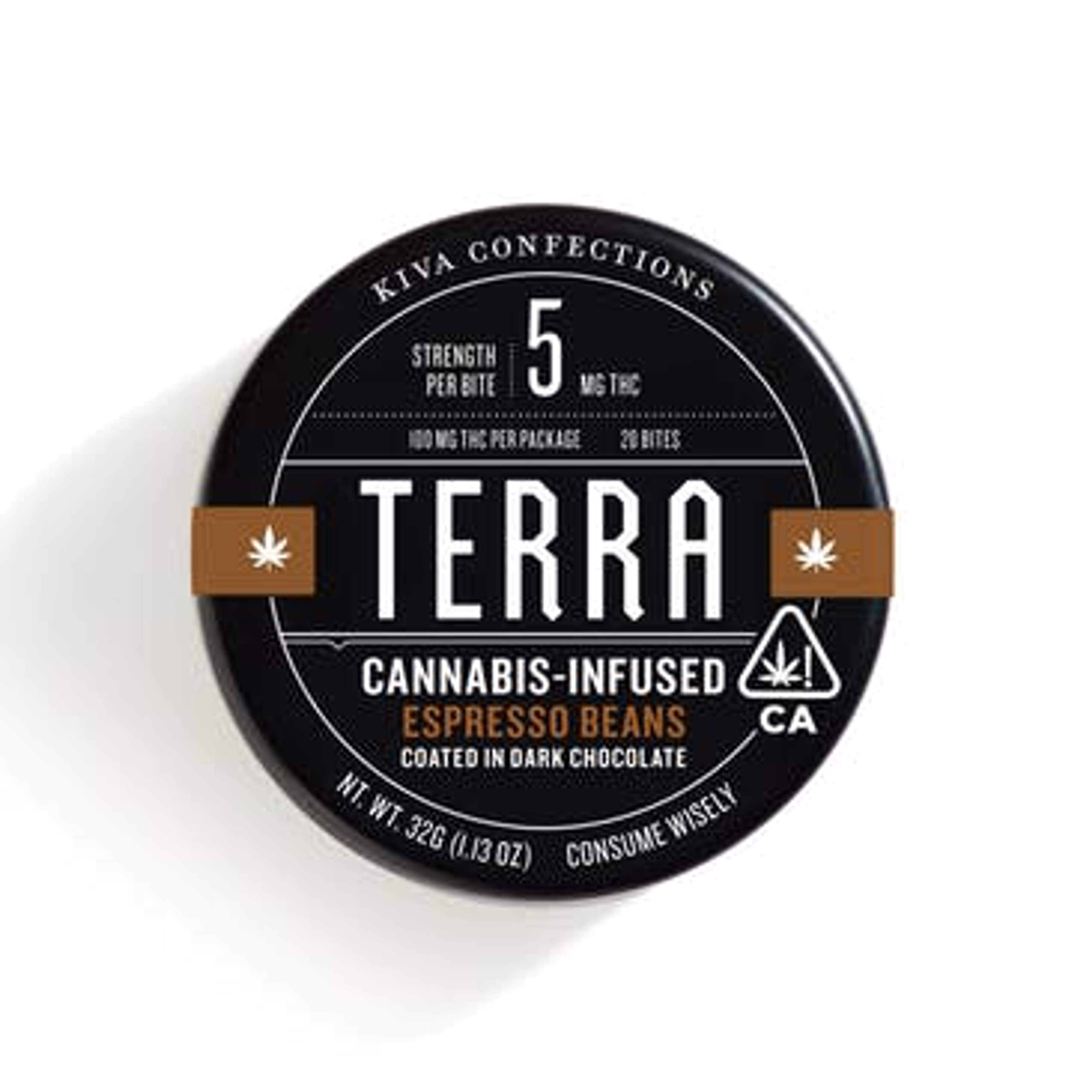Terra Espresso Bites (Dark Chocolate) - Kiva Confections - - $24 - Edible
