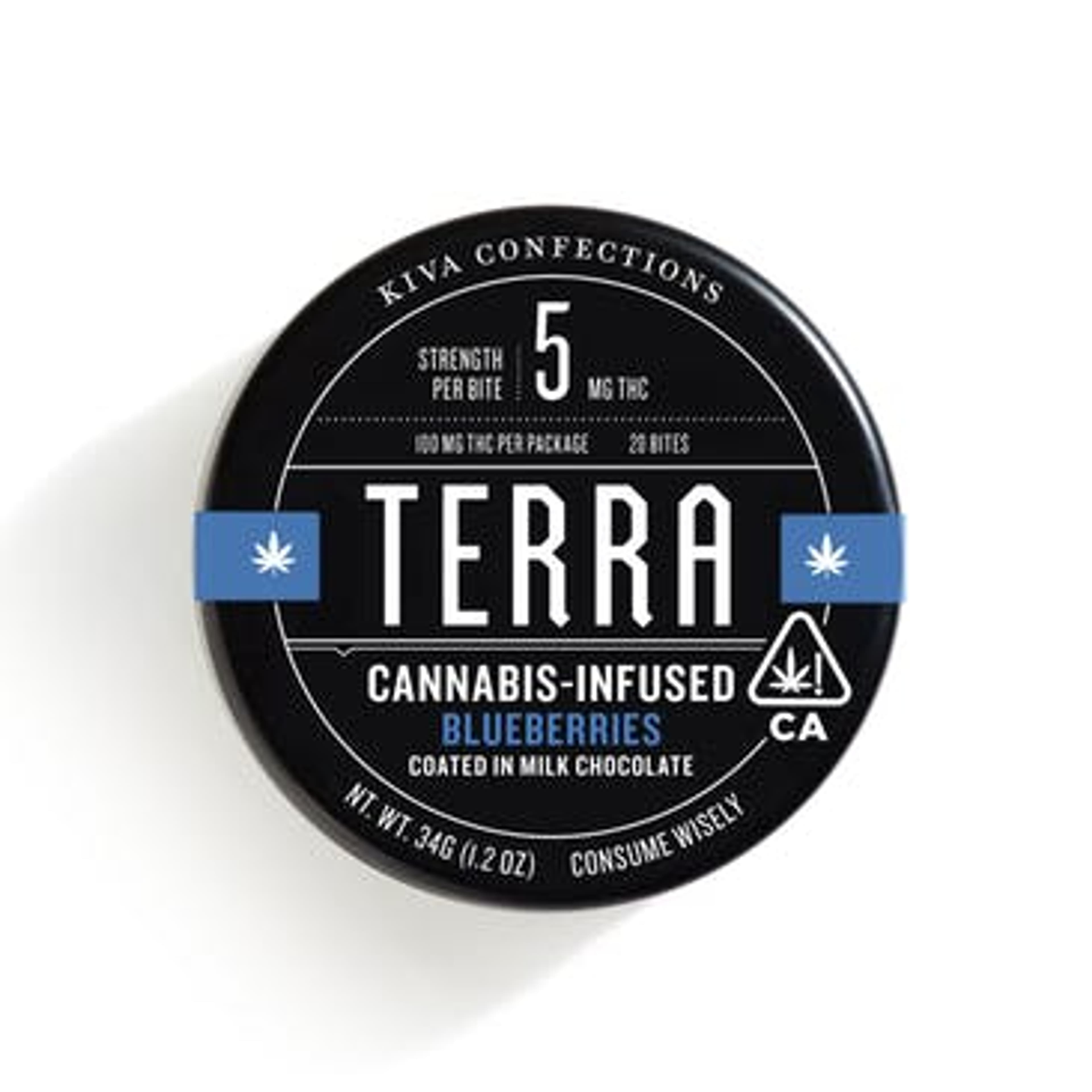 Terra Blueberry Bites (Milk Chocolate) - Kiva Confections - - $24 - Edible
