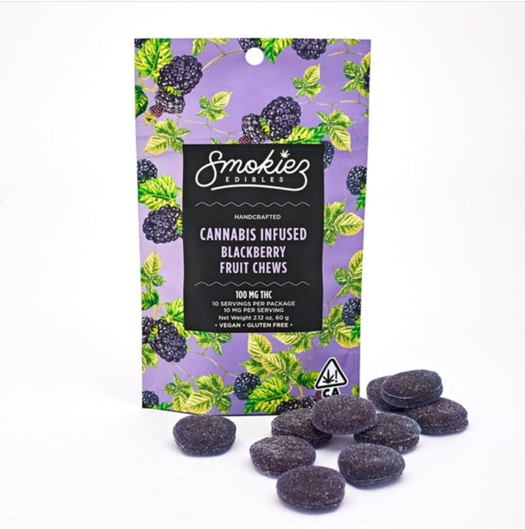 100mg Fruit Chews - Blackberry - Smokiez - 100mg Fruit Chews - Blackberry - $25 - Edibles
