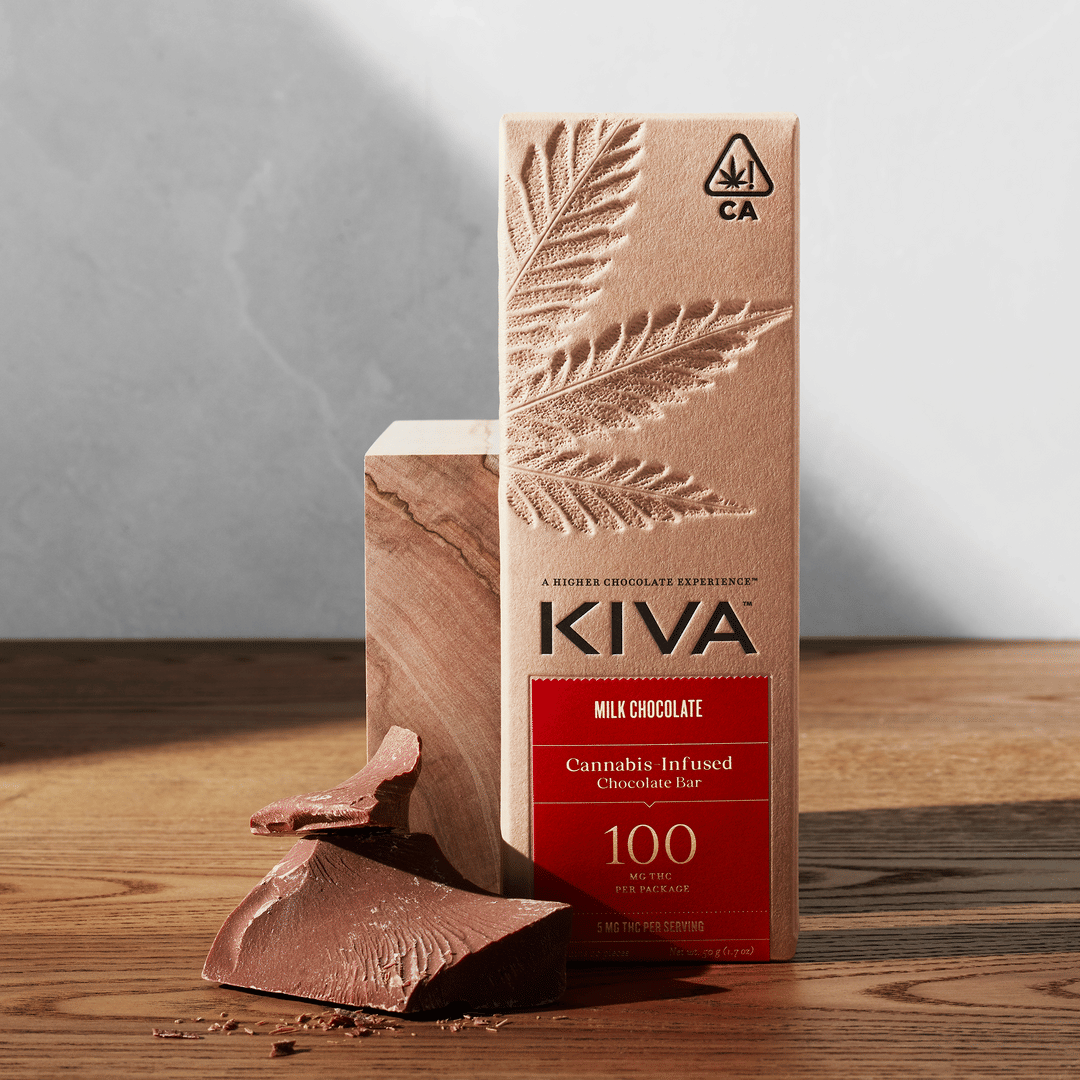 Kiva Bar 100mg - Kiva - Dark Chocolate - $30 - Edibles
