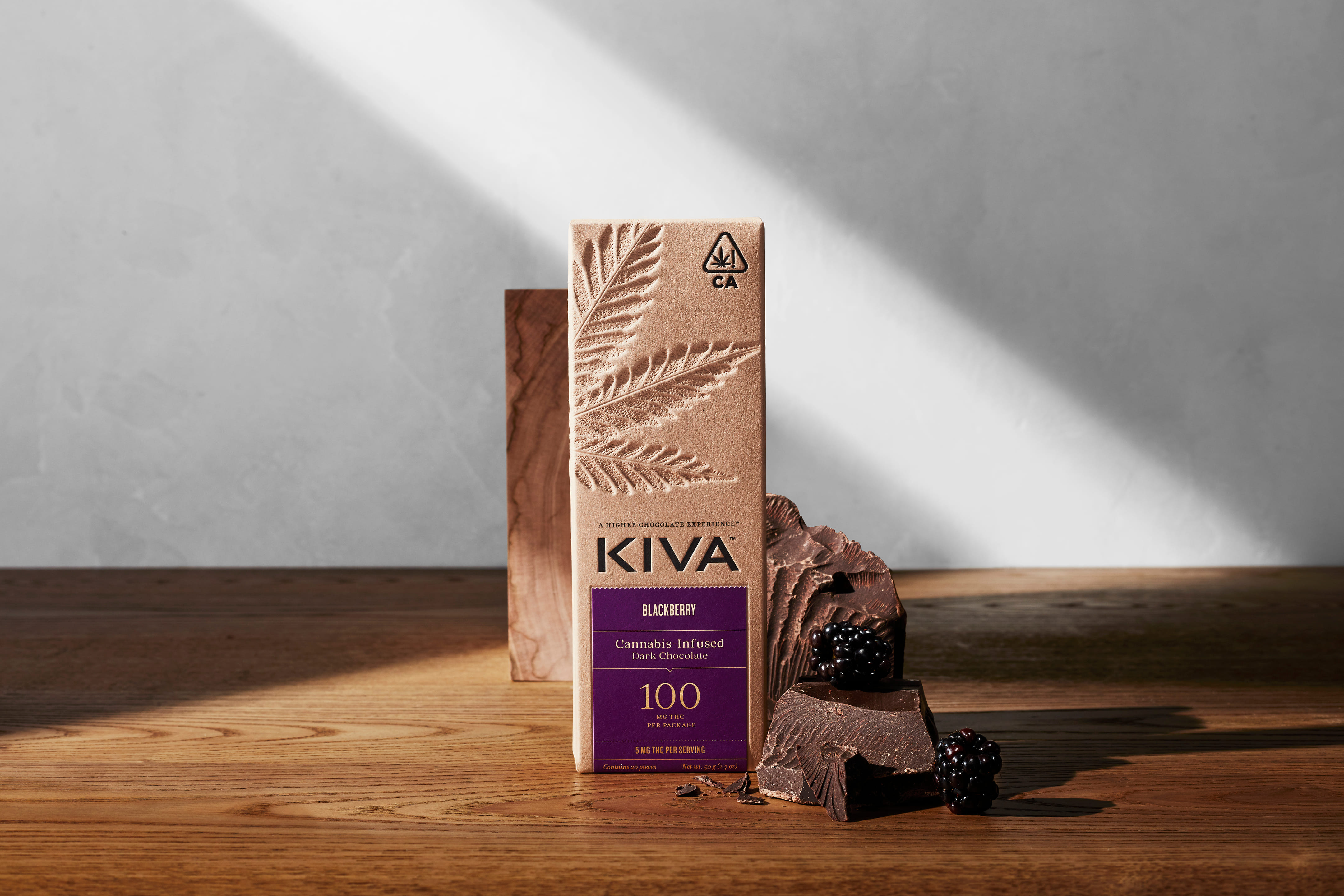 Kiva Bar 100mg - Kiva - Dark Chocolate - $30 - Edibles