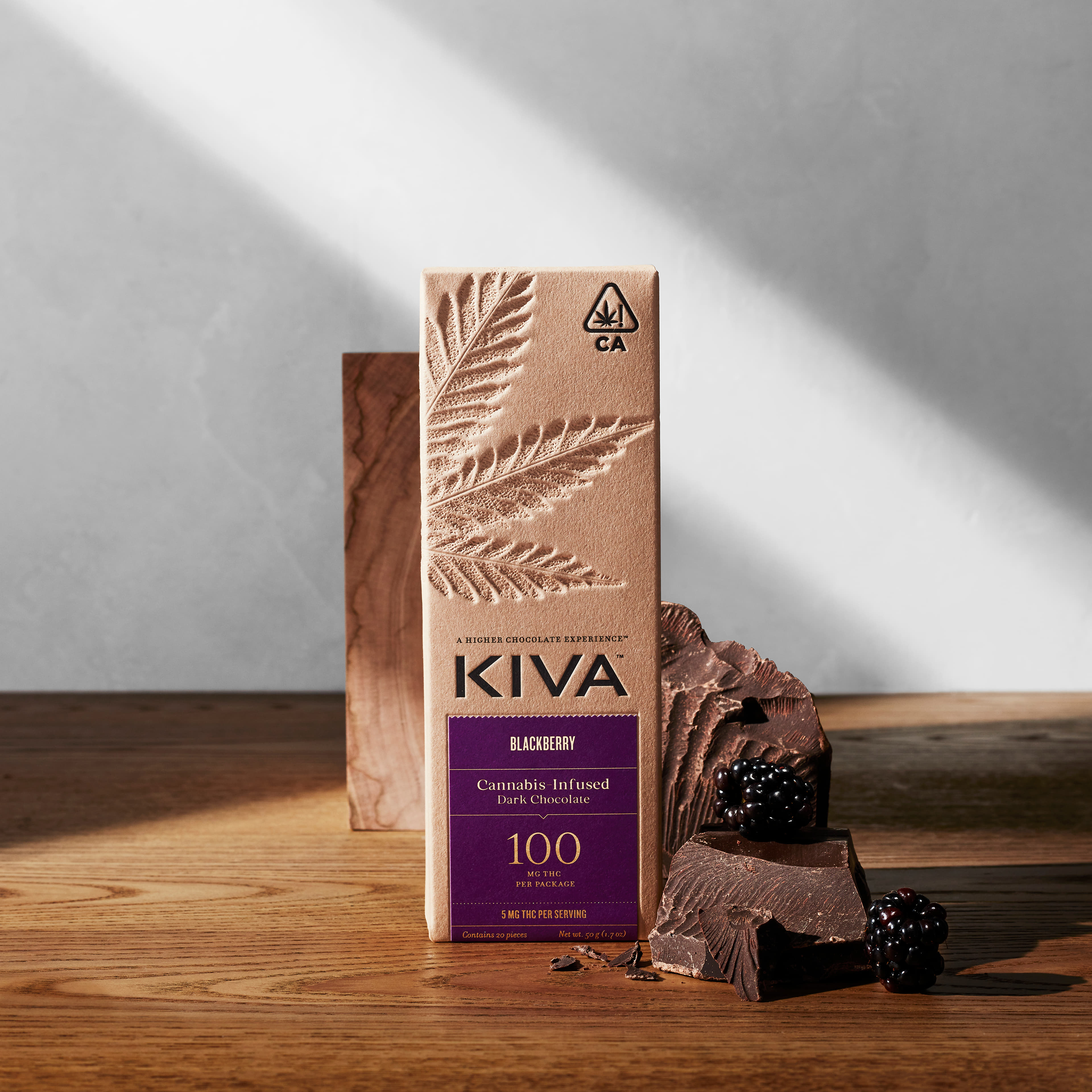 Kiva Bar 100mg - Kiva - Dark Chocolate - $30 - Edibles