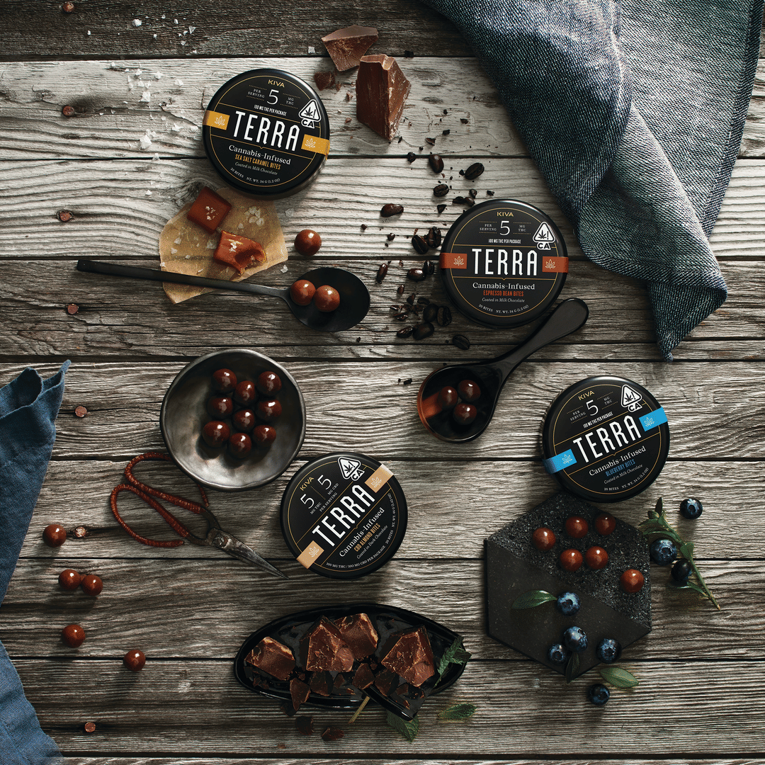 Terra Bites 100mg - Kiva - Espresso Beans Dark - $30 - Edibles