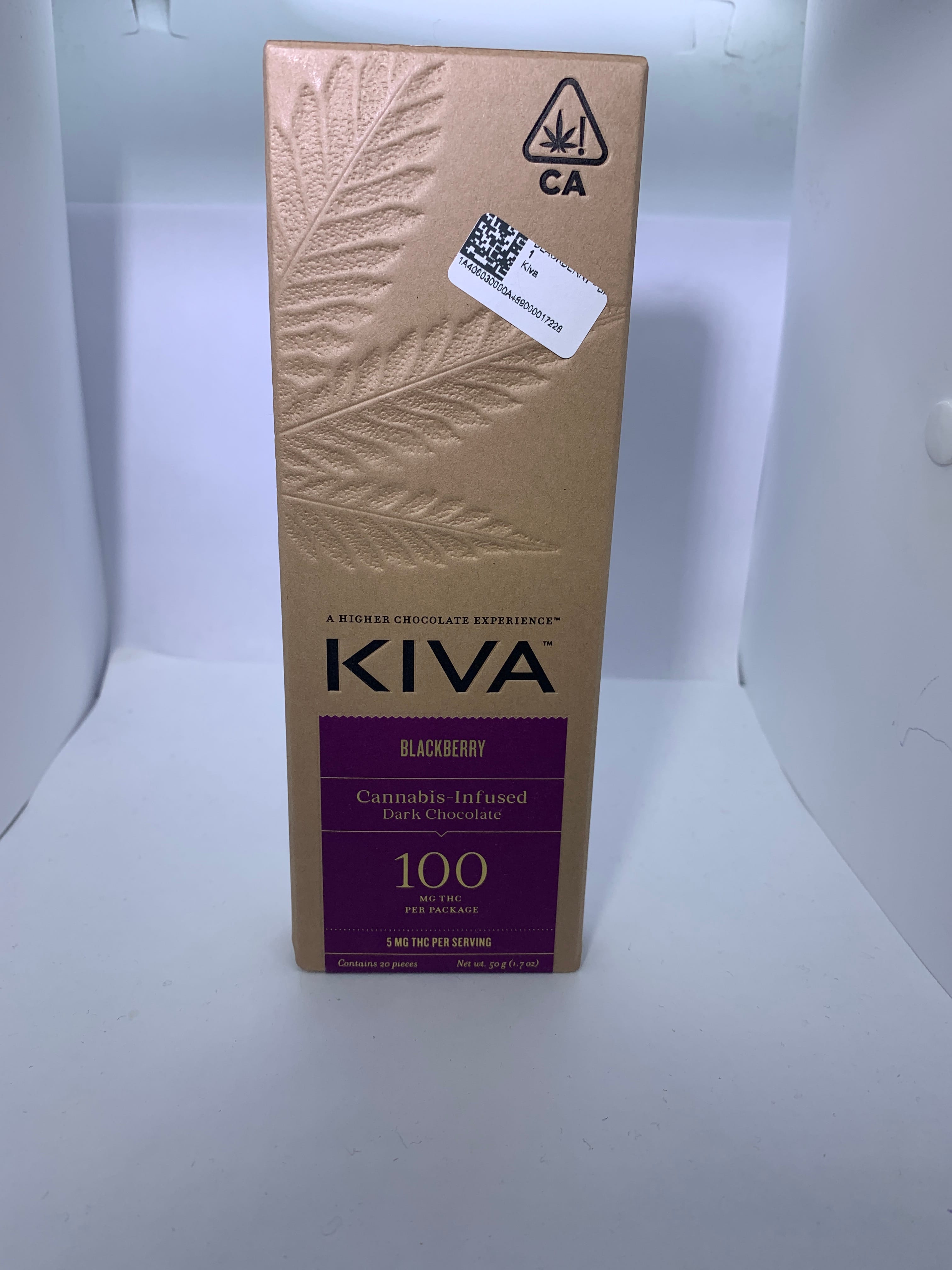 BLACKBERRY DARK CHOCOLATE BAR - Kiva -  - $23.65 - Edible (weight - each)