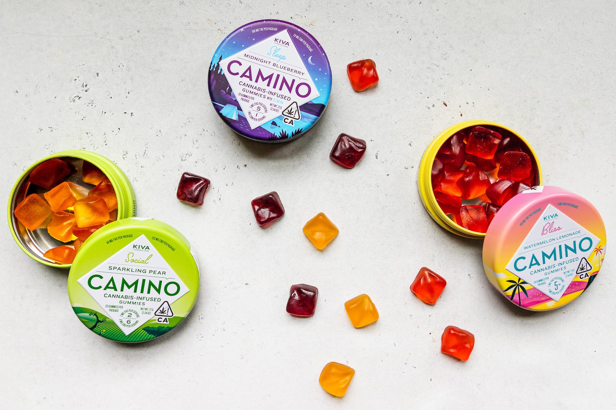 Camino Gummies 100mg - Kiva Confections - Sparkling Pear 3:1 - $24.99 - Edibles