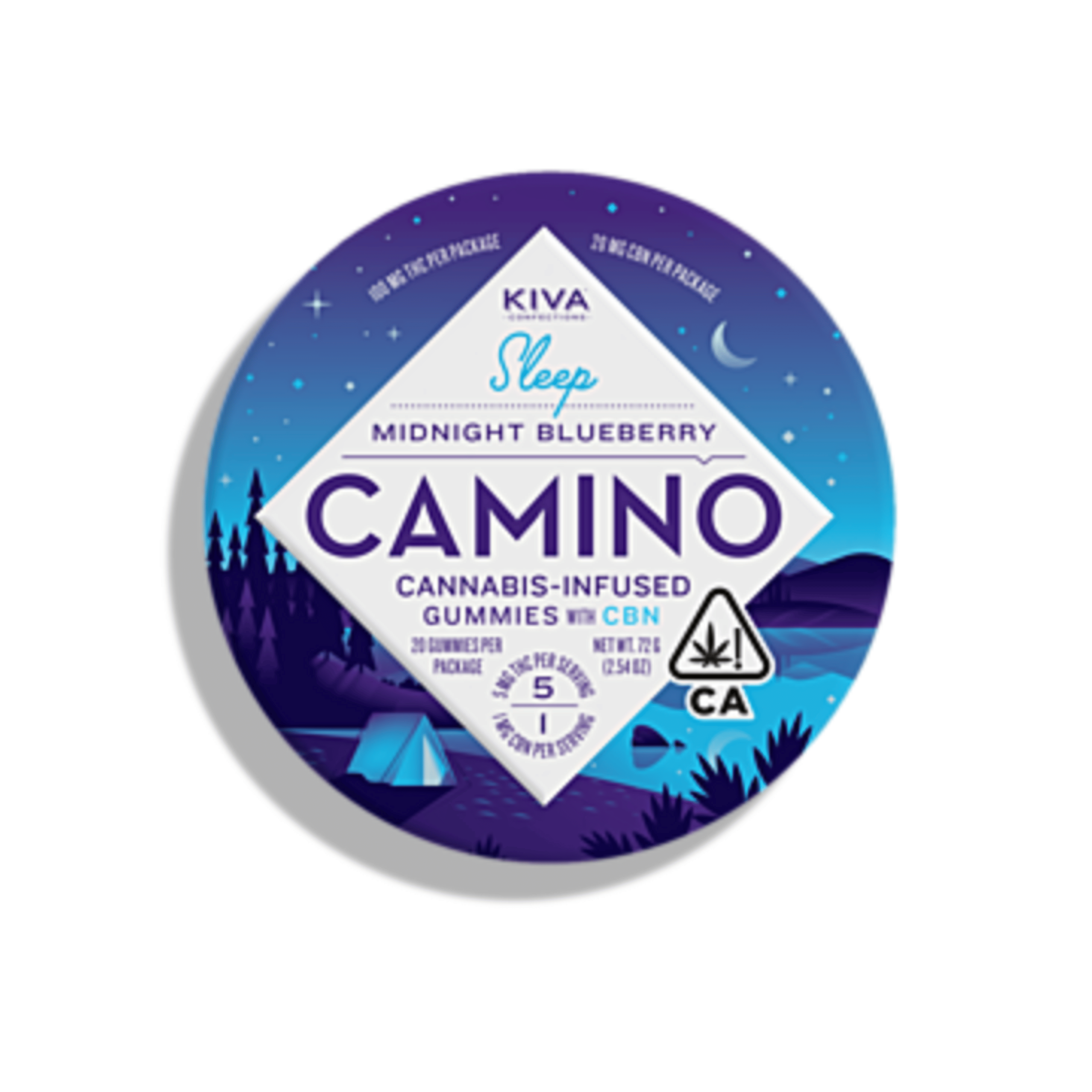 Camino Gummies - Midnight Blueberry (for SLEEP) - Kiva Confections - - $26 - Edibles