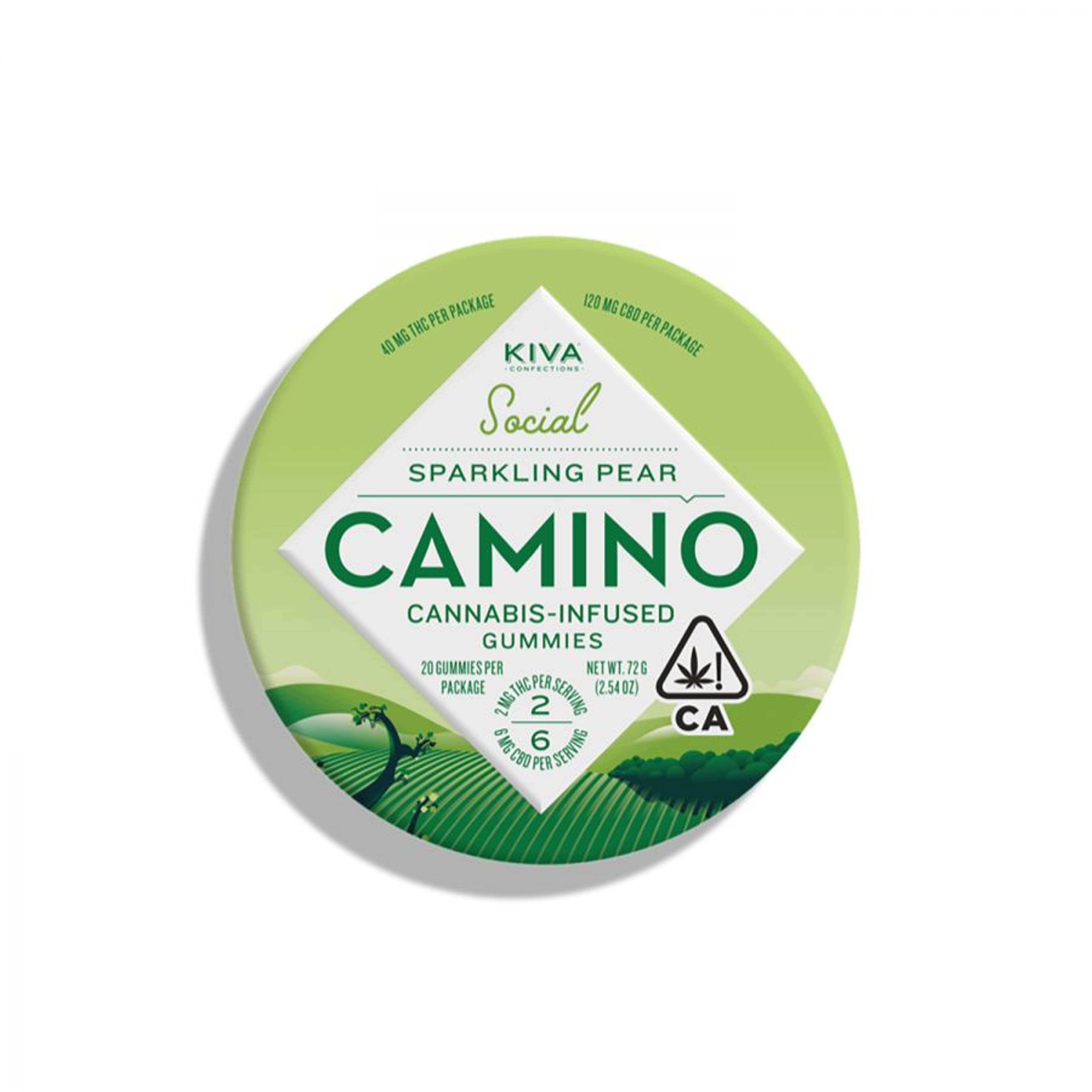 Camino Gummies - Sparkling Pear - Kiva Confections - - $26 - Edibles
