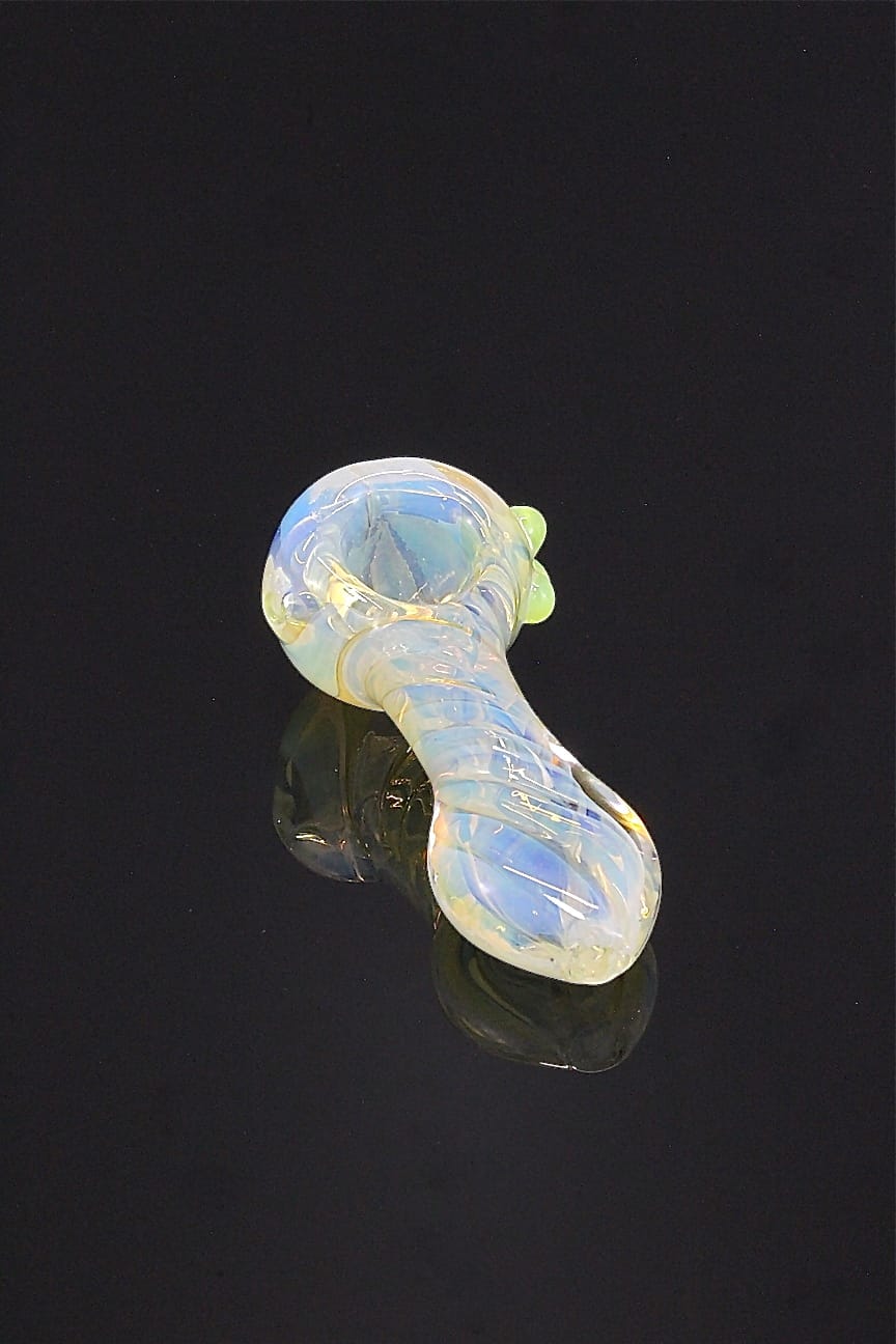 Handblown Small Glass Pipe With Slime Accents [#24] - The Mighty Quinn - Small Slime Accents Pipe - $13 - Accessories
