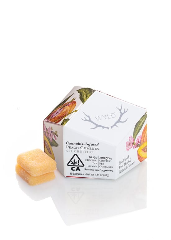 Wyld - Peach 2:1 CBD:THC Gummies - Wyld - Wyld - Peach 2:1 THC:CBD Gummies - $24 - Edible