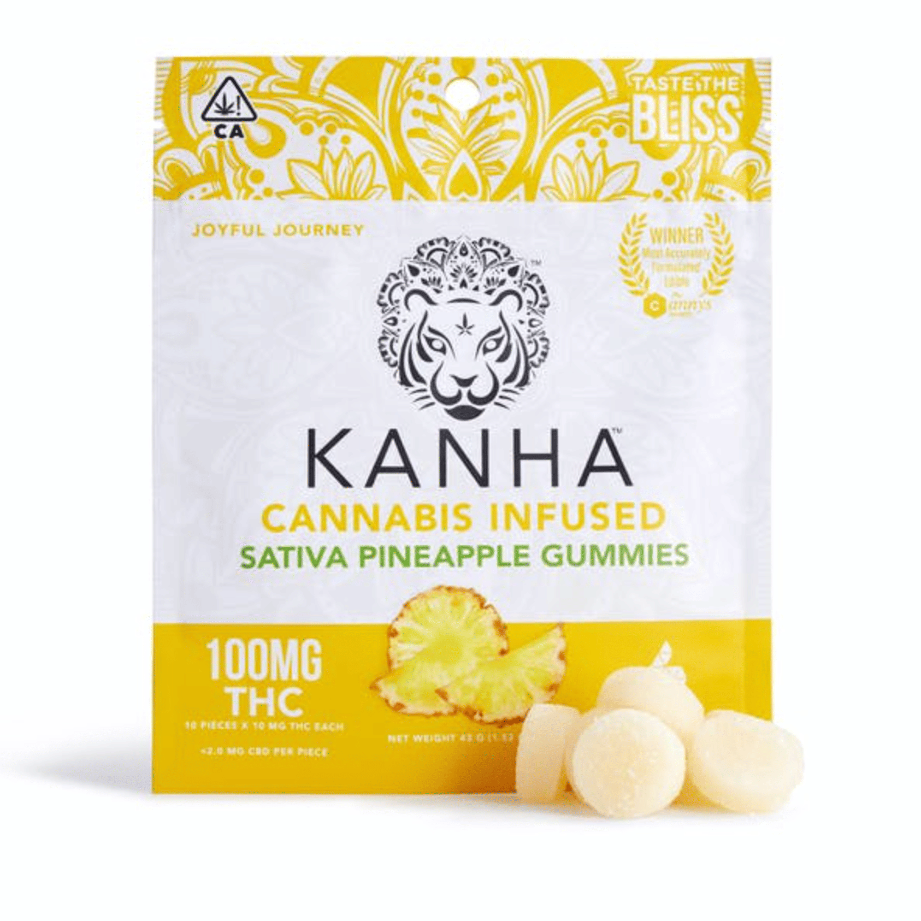 Pineapple Gummies - Kanha - 10 Piece - $18 - Edibles