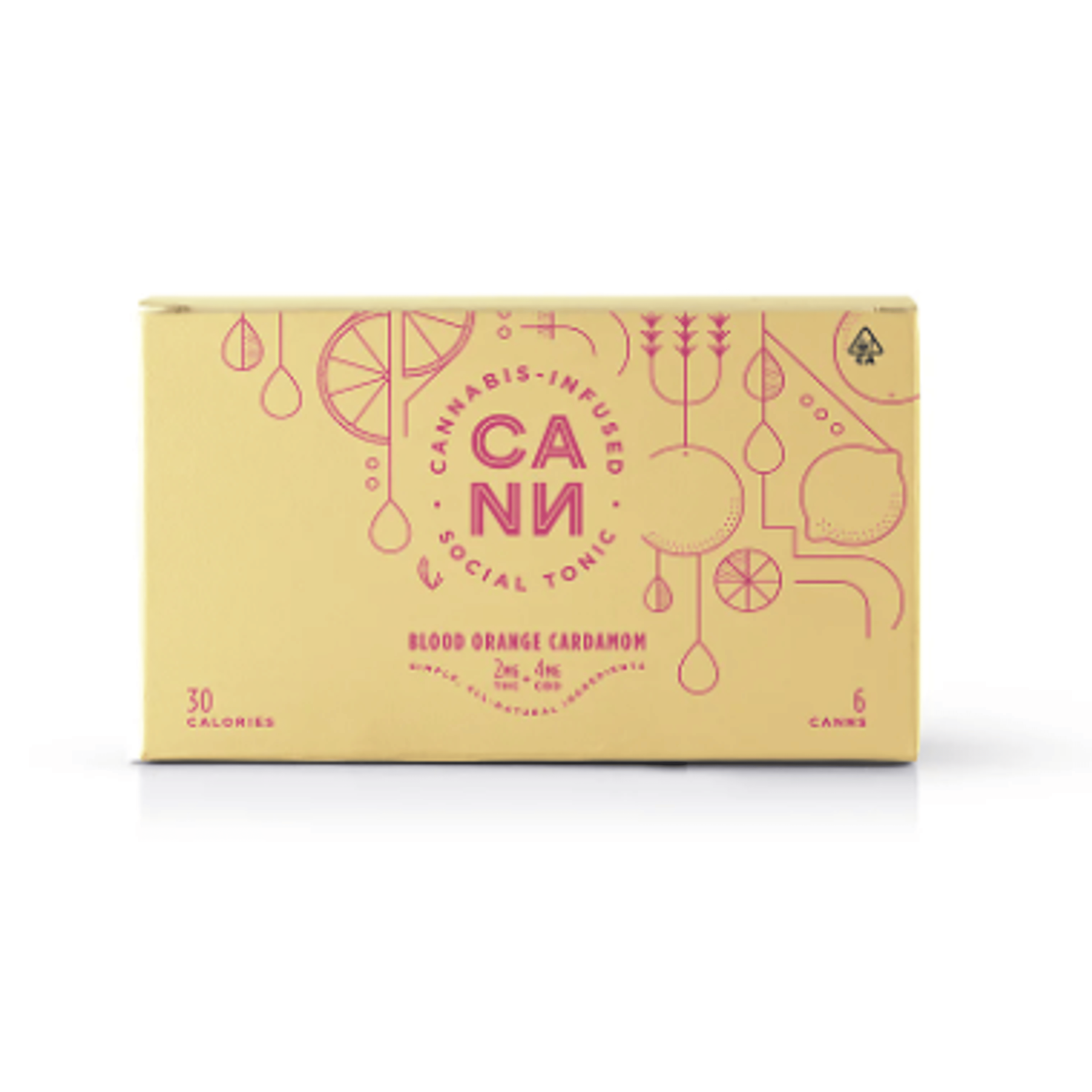 Blood Orange Cardamom 2:1 12mg 6pk - BEVERAGE - CANN - - $24 - Edibles