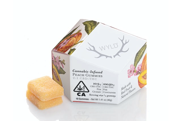Peach Gummy Pack - Wyld Gummies - 2:1 100mg/50mg - $23 - Edible