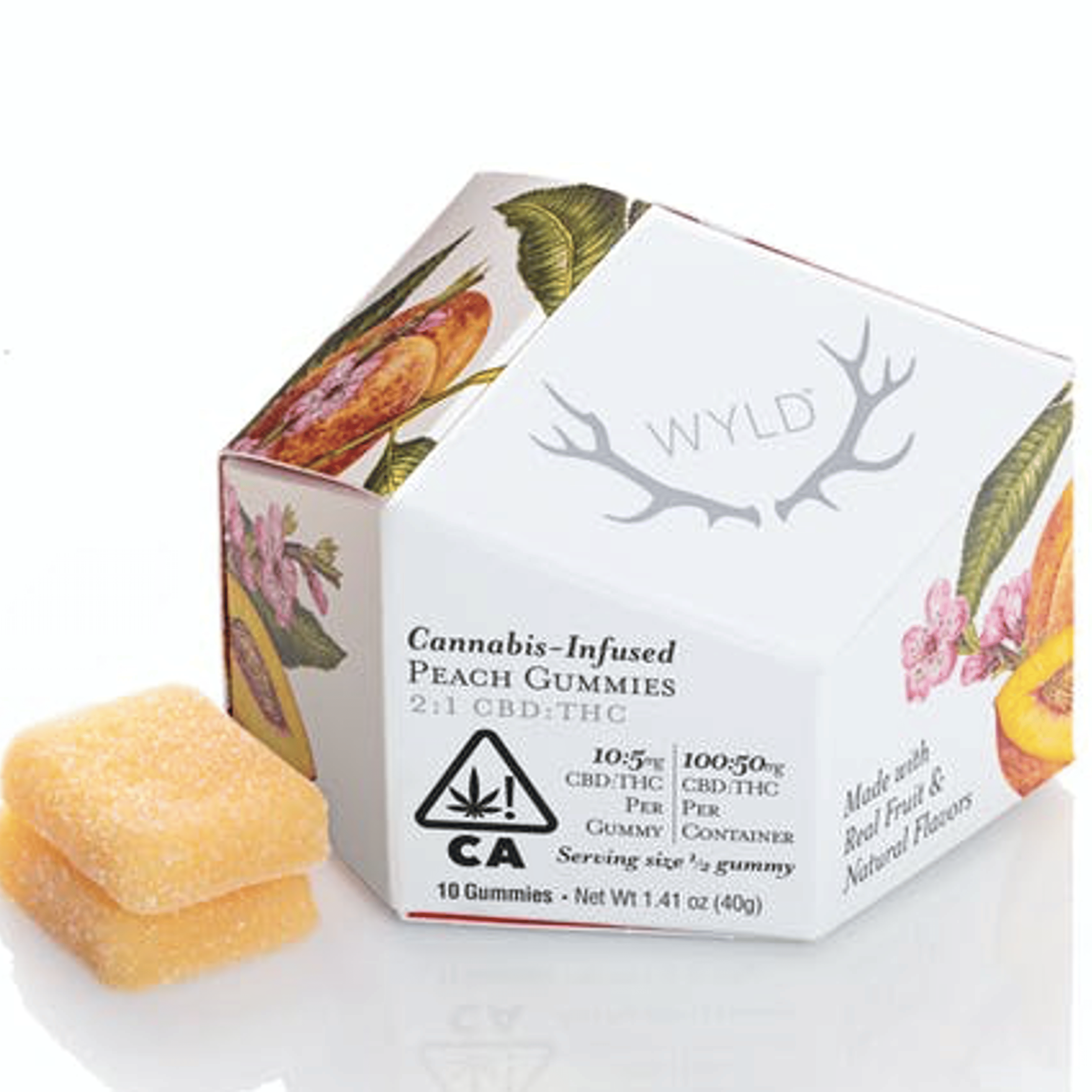 Peach Gummy Pack - Wyld Gummies - 2:1 100mg/50mg - $23 - Edible