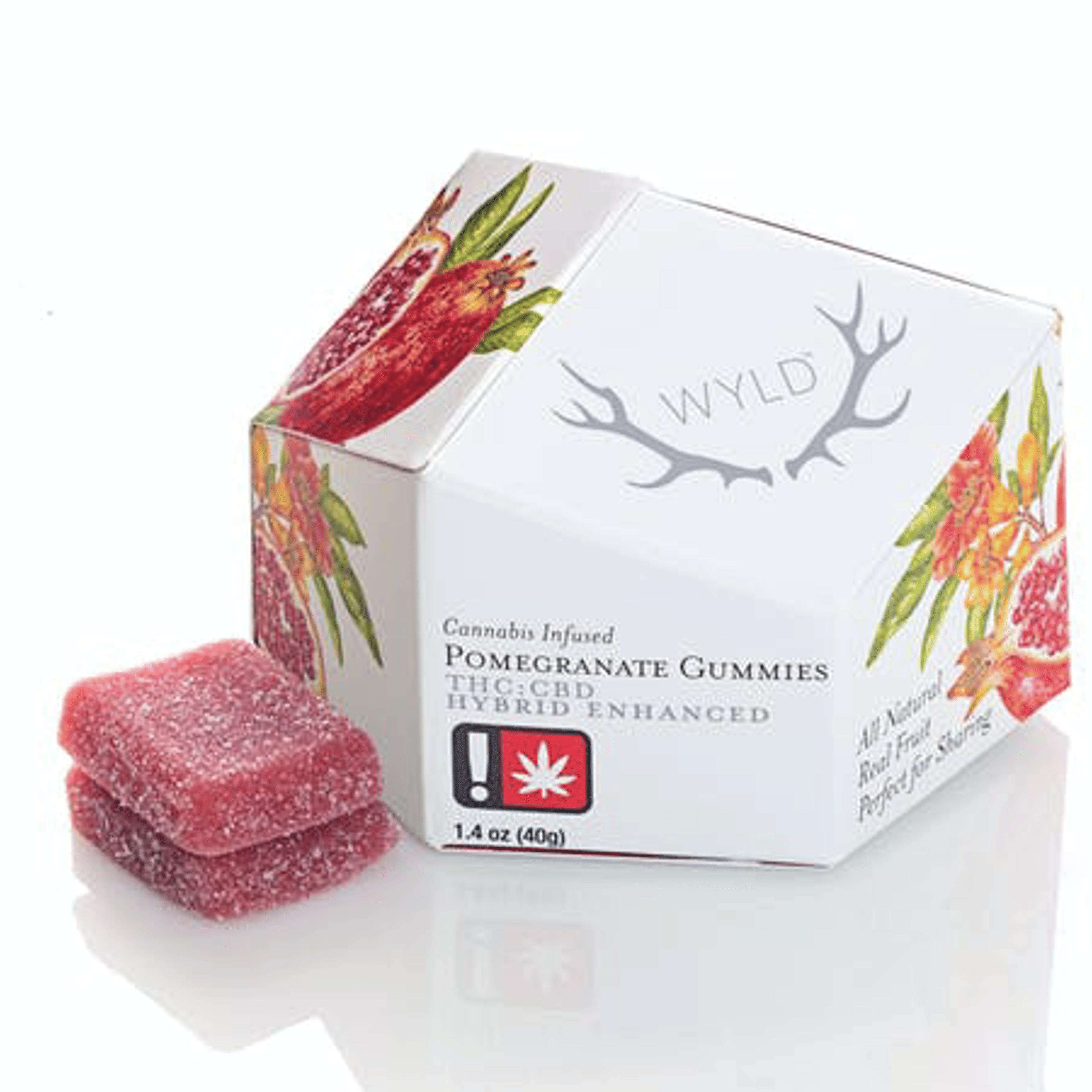 Pomegranate 1:1 CBD/THC Gummy Pack - Wyld Gummies - - $23 - Edible
