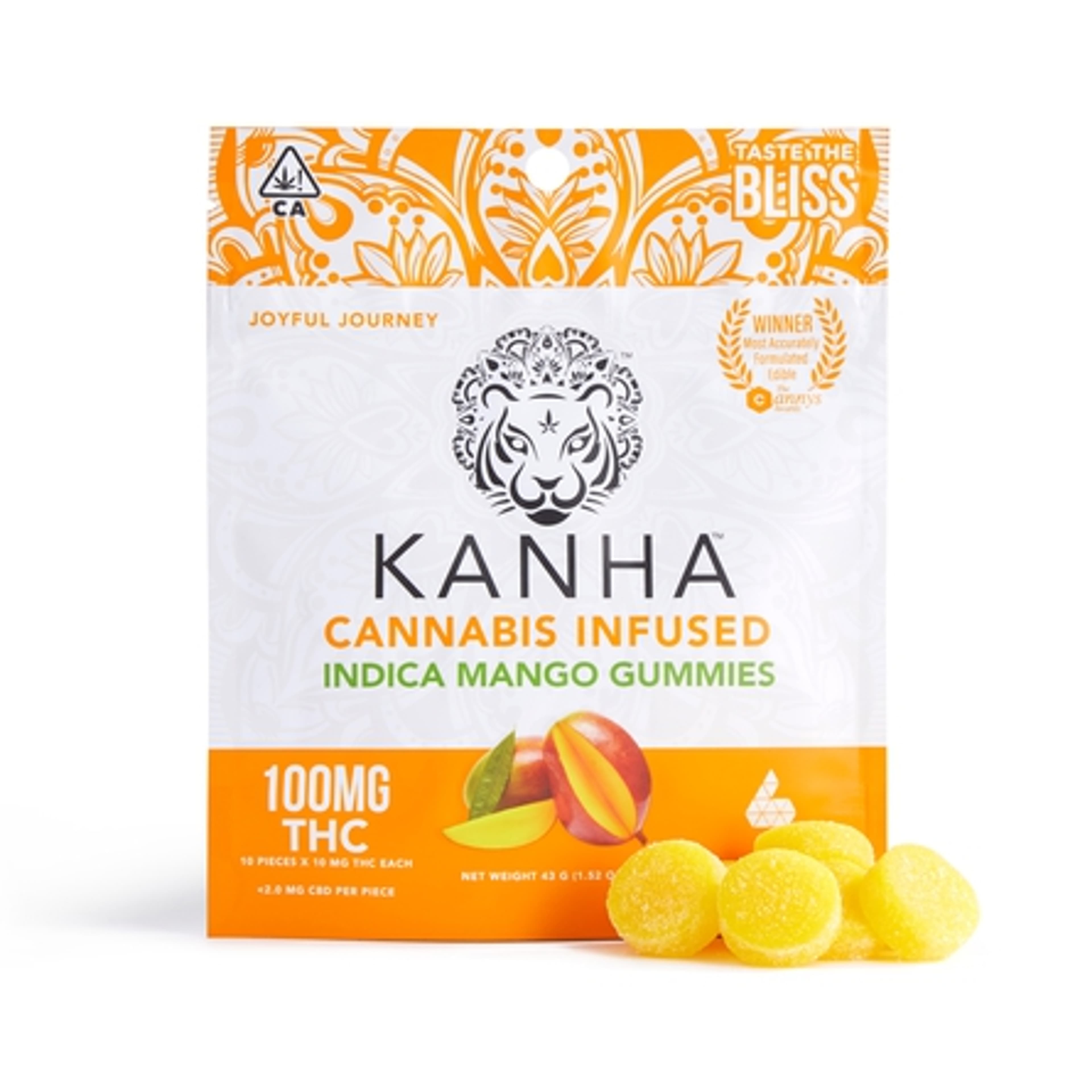 Mango 100mg - GUMMY 100MG - Kanha - - $15 - Edibles