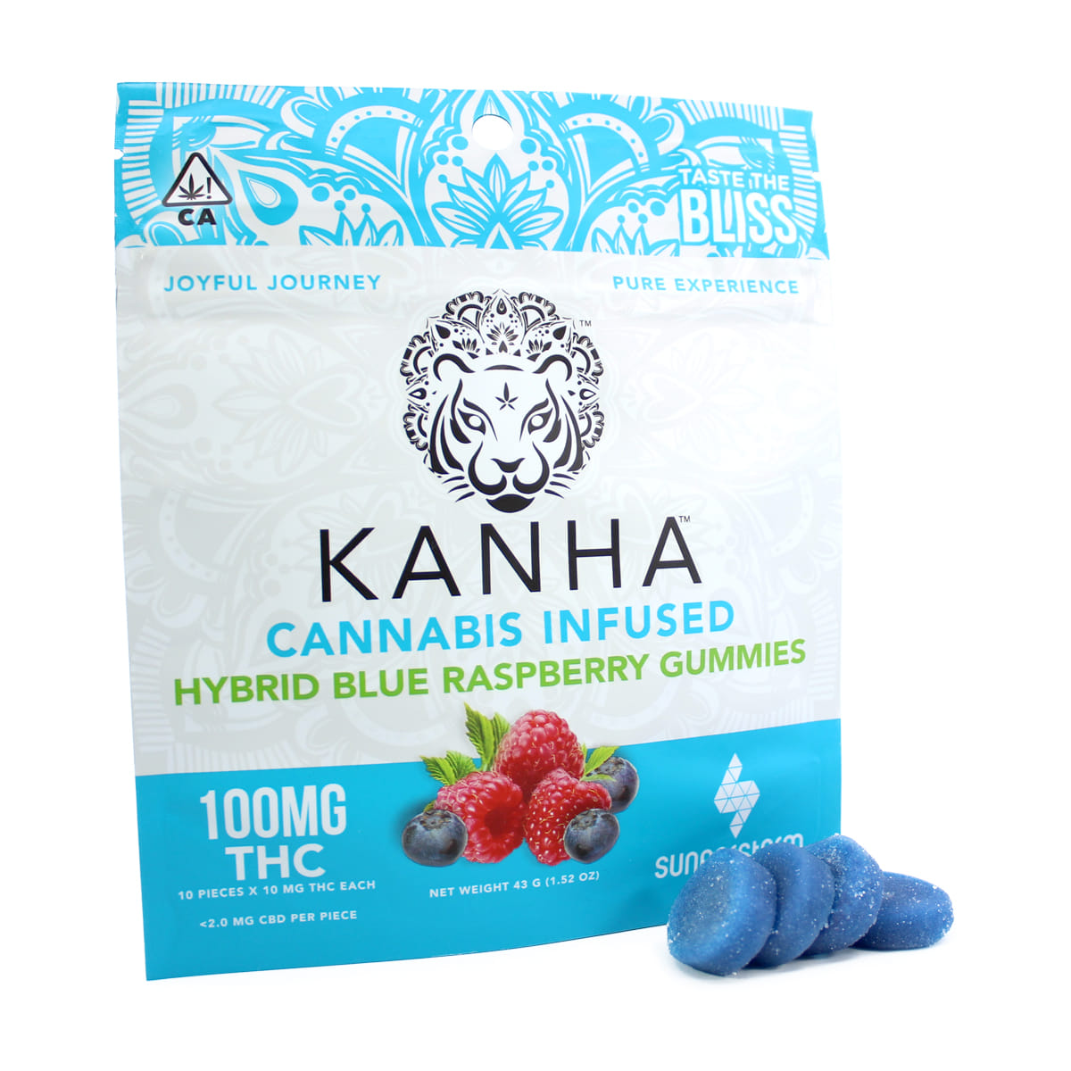 Kanha - Blue Raspberry Gummies - Kanha - Kanha - Blue Raspberry Gummies - $20 - Edible
