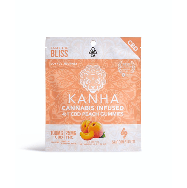 Peach Gummies 4:1 CBD 100mg