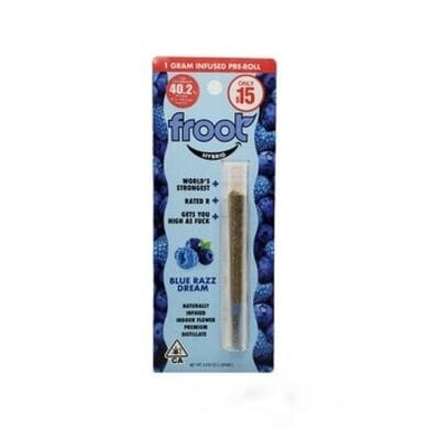 Froot - Blue Razz Dream Infused Pre-Roll 1g - Froot - Froot - Blue Razz Dream Infused Pre-Roll 1g - $15 - Pre-Roll