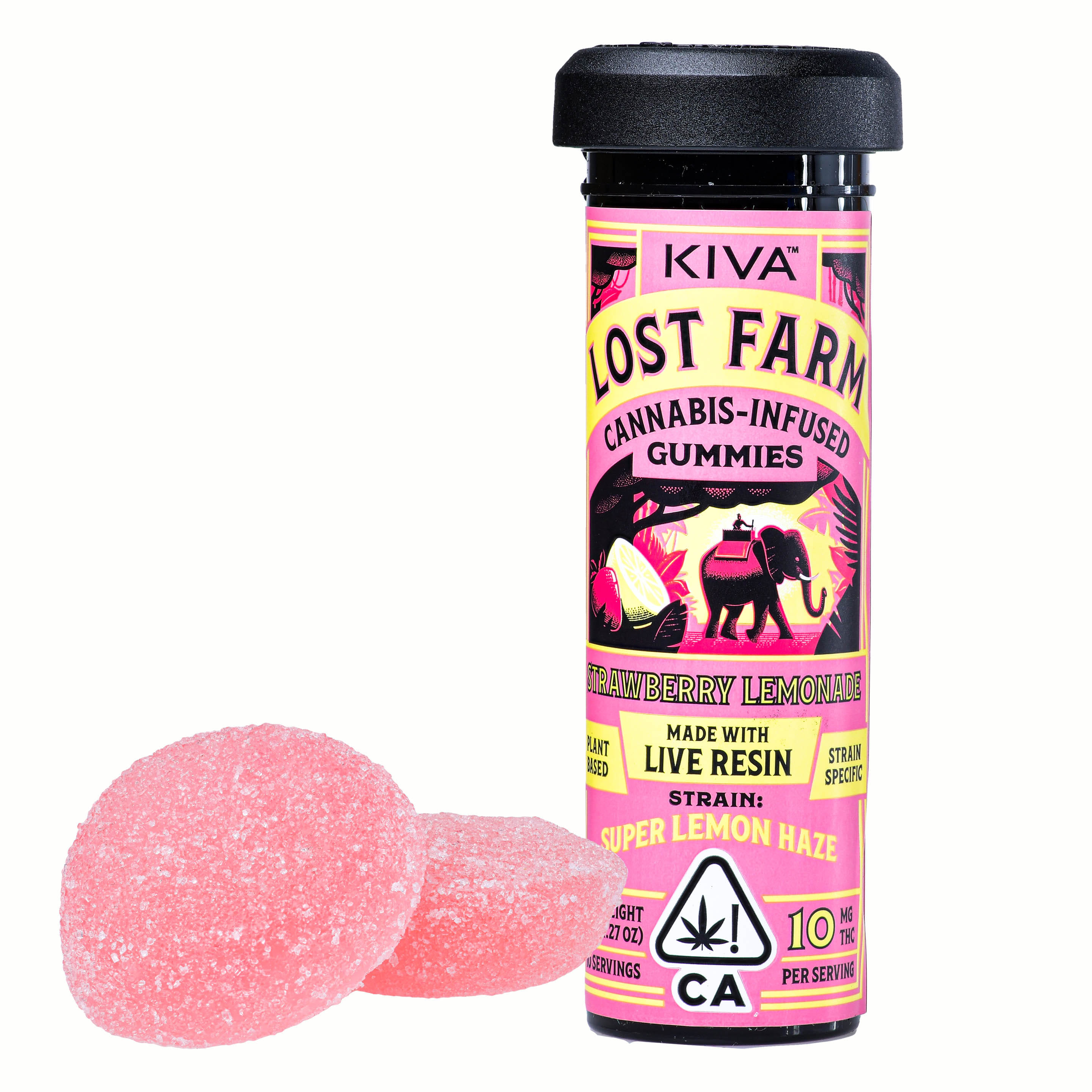 Lost Farms Gummies: Super Lemon Haze / Strawberry Lemonade - Kiva Confections - 10 Piece - $24 - Edibles