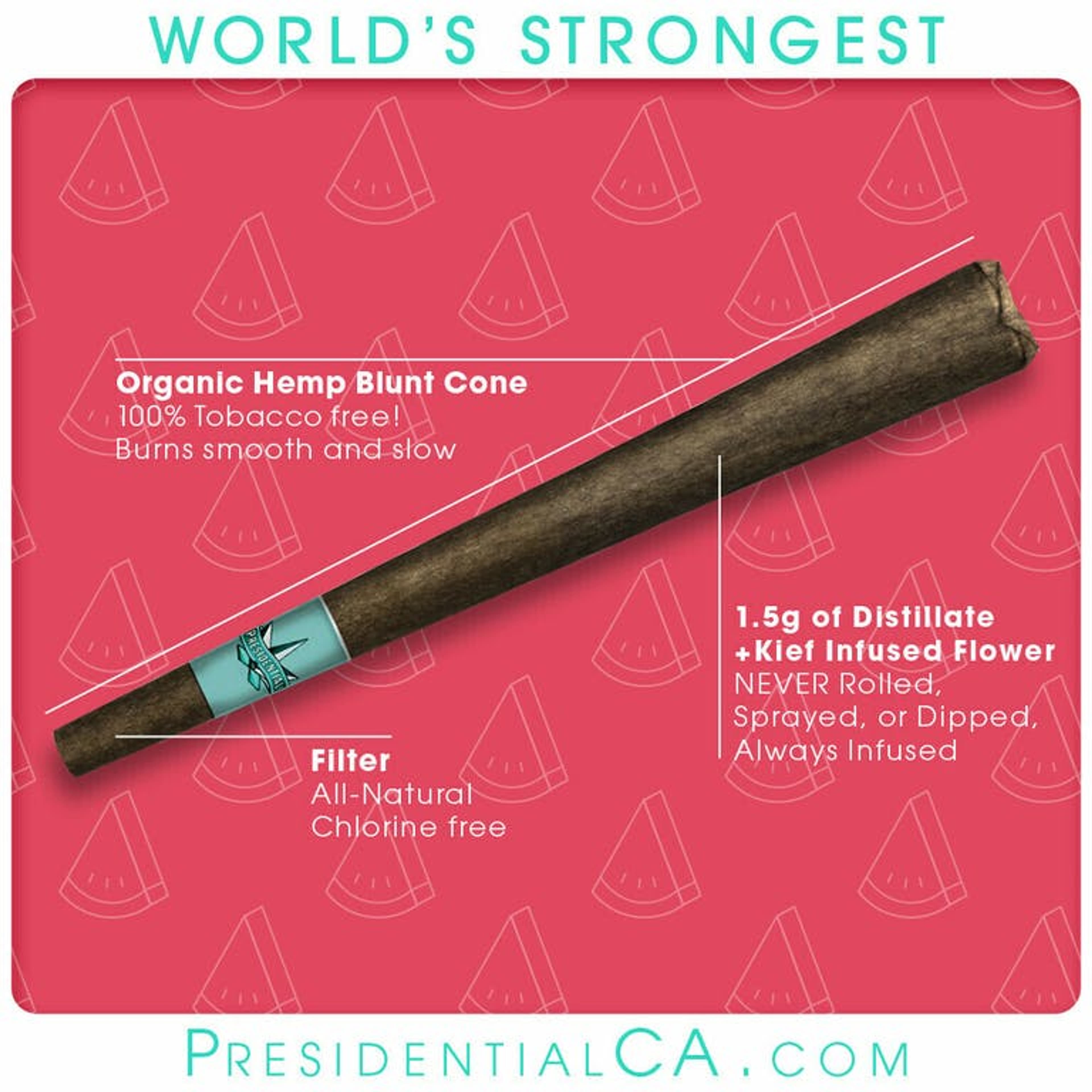 MoonRock Blunt | Watermelon - 1.5g - Presidential - - $22.50 - Infused Pre-Rolls