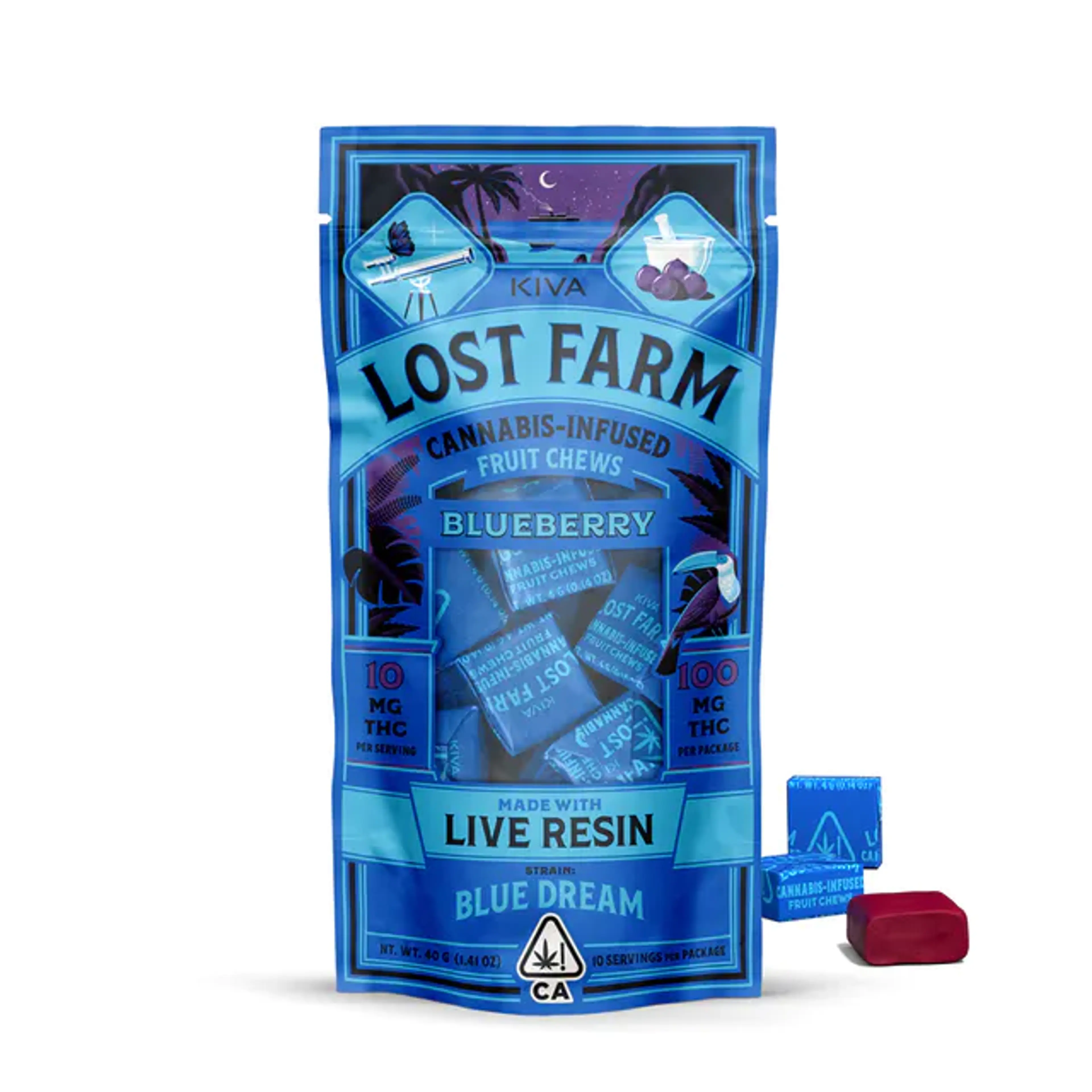 Lost Farm Chews | Blueberry / Blue Dream - Kiva - - $20 - Edibles