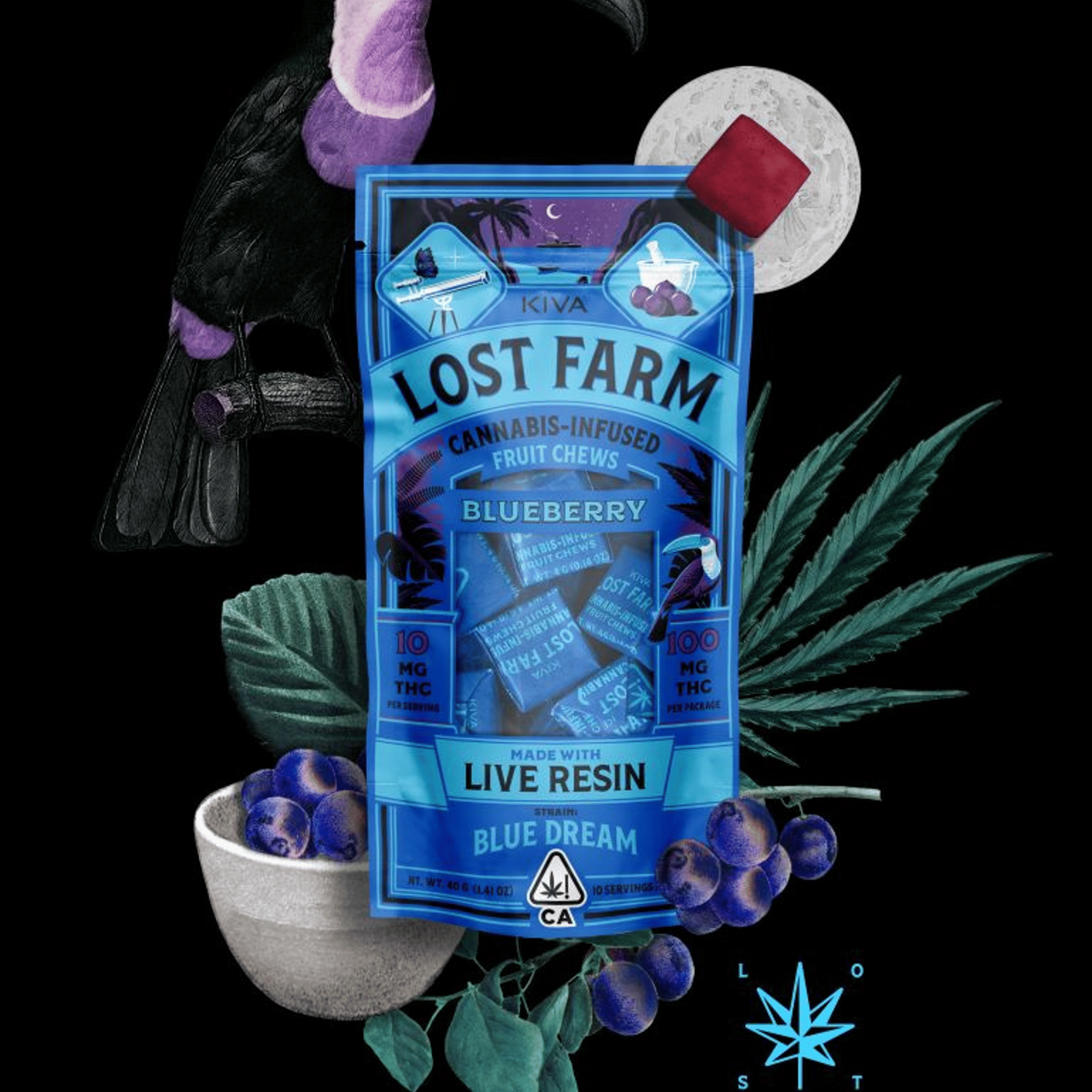 Lost Farm Chews | Blueberry / Blue Dream - Kiva - - $20 - Edibles