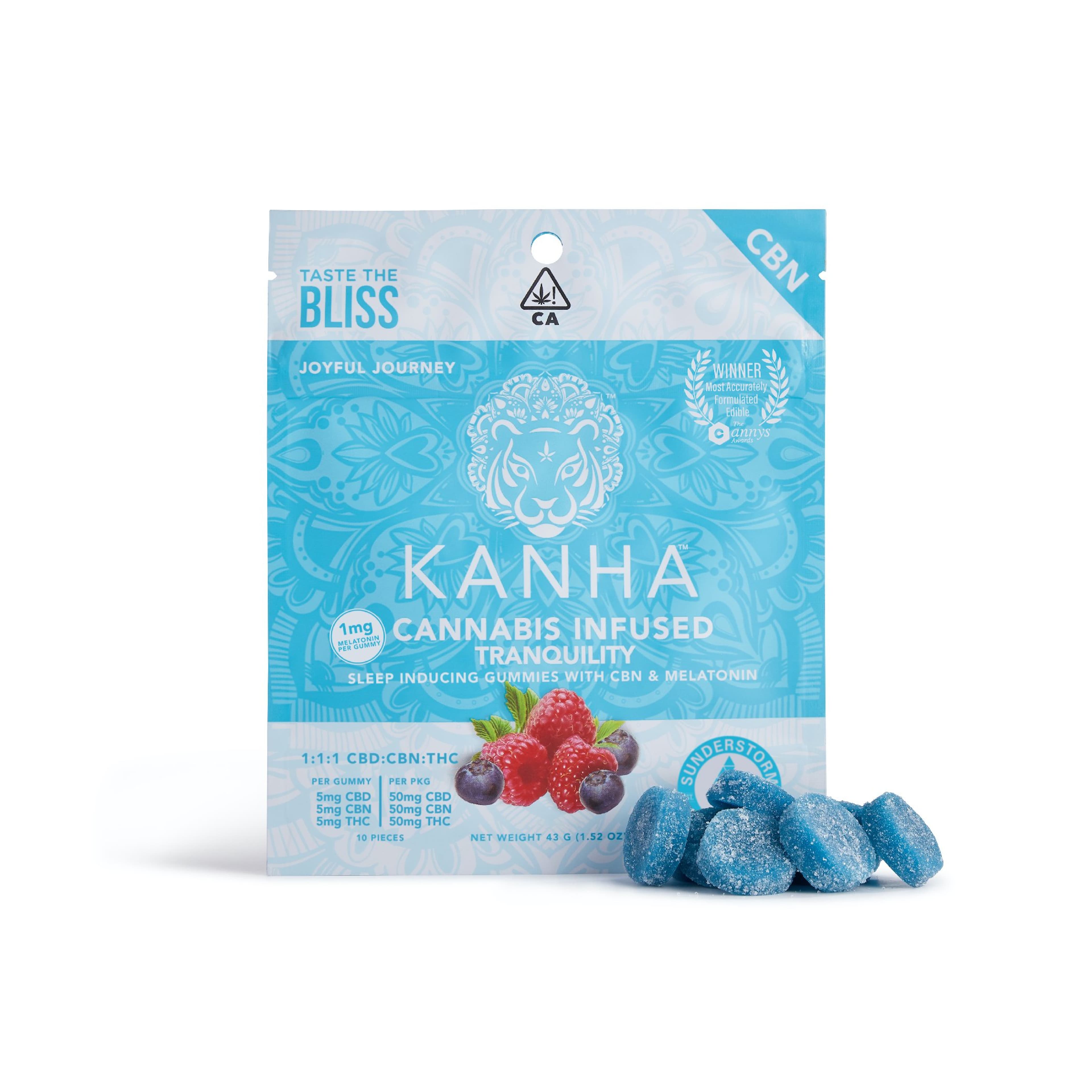 Tranquility-1:1:1 CBN gummies - Kanha - - $20.19 - Edibles