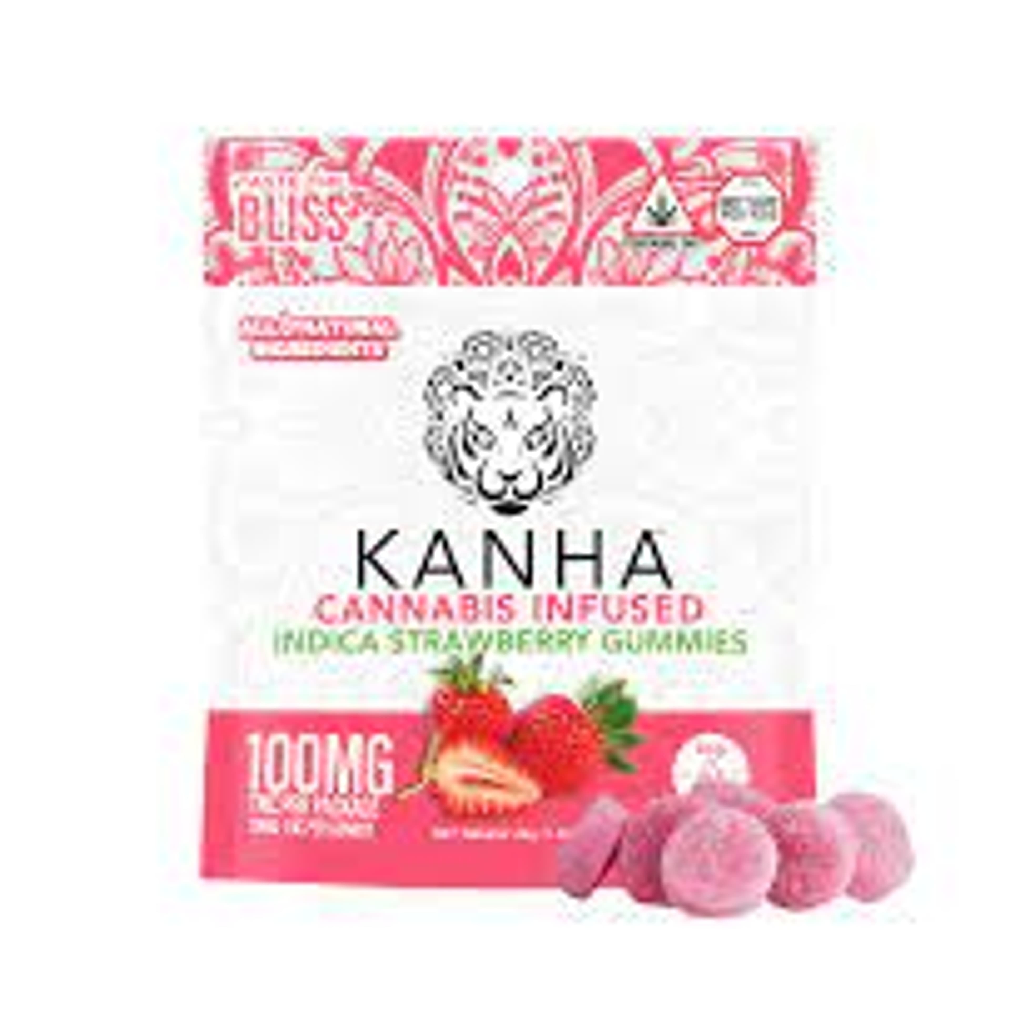 Strawberry-Gummies 100 MG - Kanha - - $14.40 - Edibles