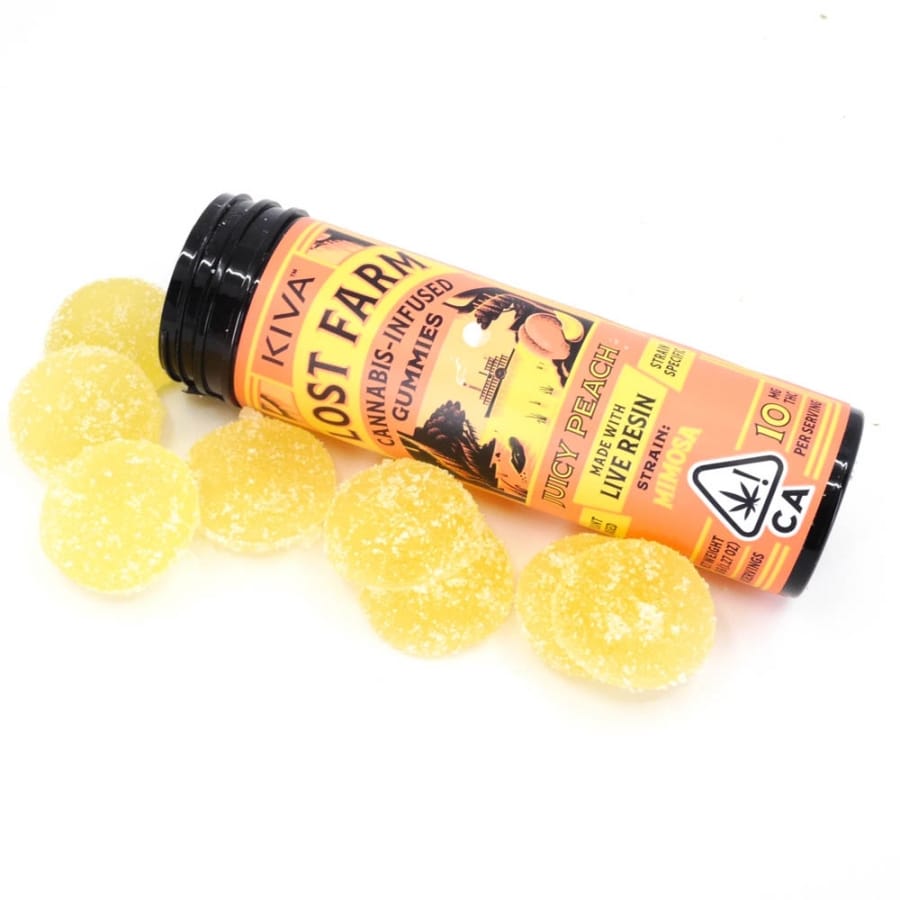 Lost Farms Gummies: Mimosa / Juicy Peach - Kiva Confections - 10 Piece - $24 - Edibles
