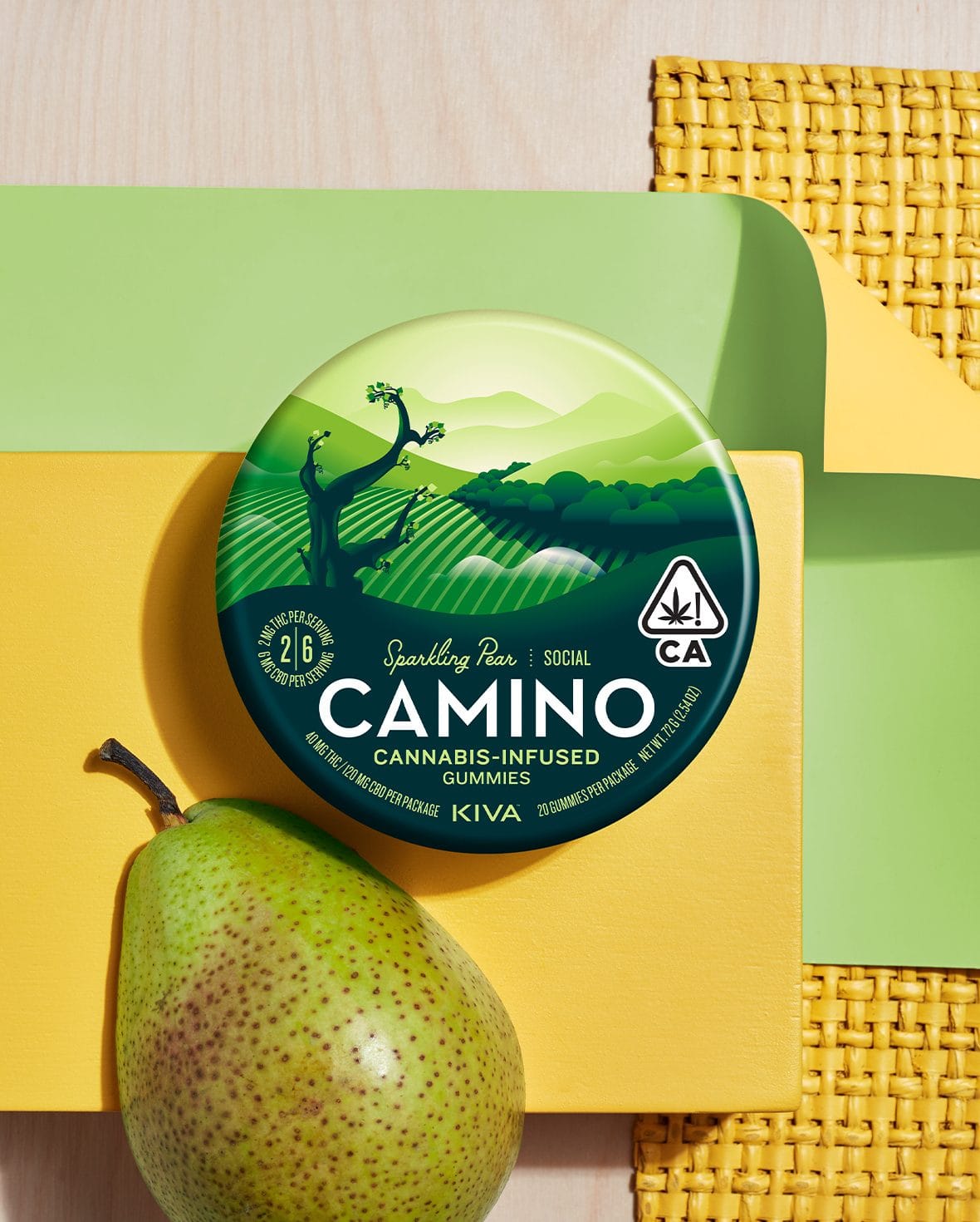 Sparkling Pear-Camino-Gummies CBD 1:3 - Kiva -  - $20.17 - Edibles