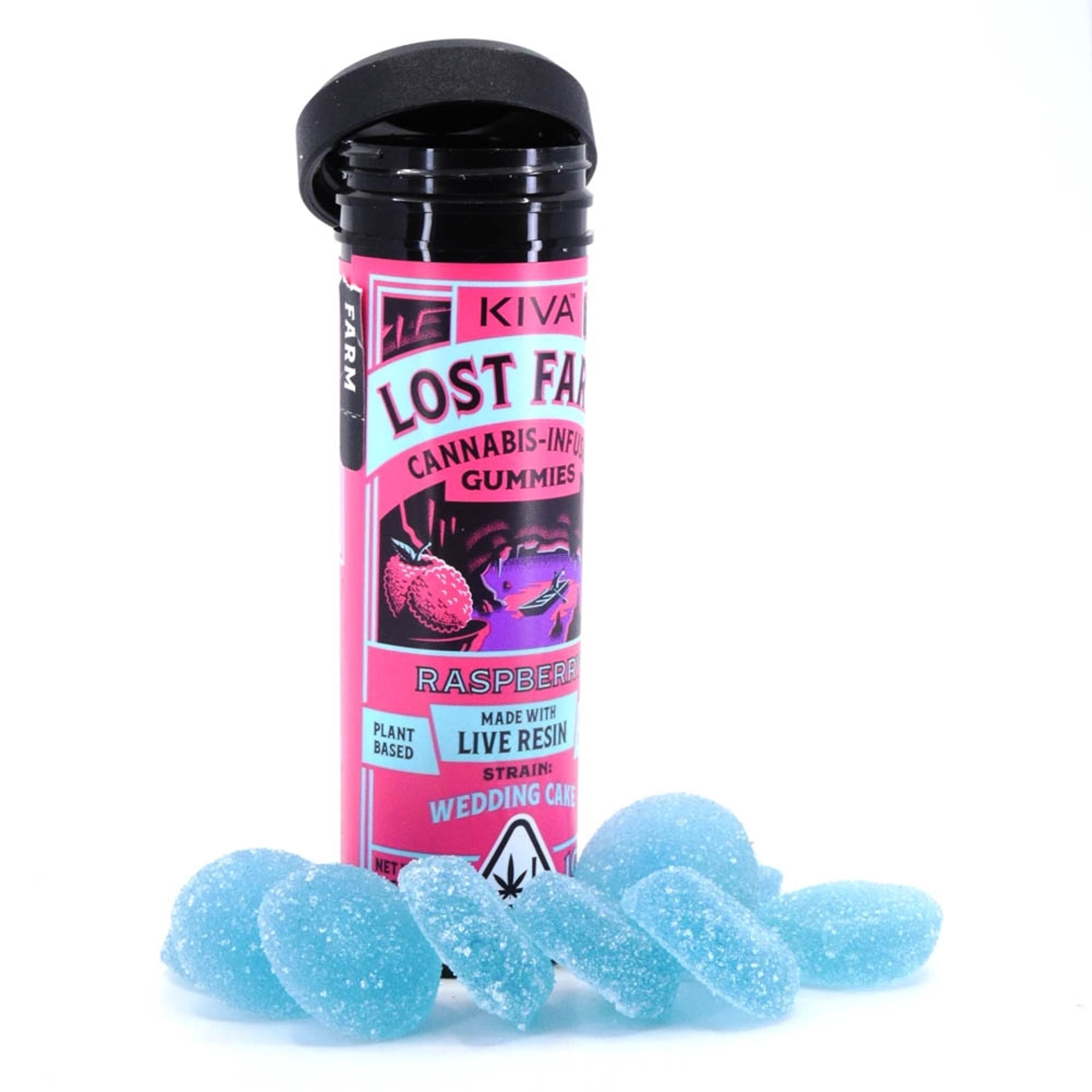 Lost Farms Gummies: Wedding Cake / Raspberry - Kiva Confections - 10 Piece - $24 - Edibles