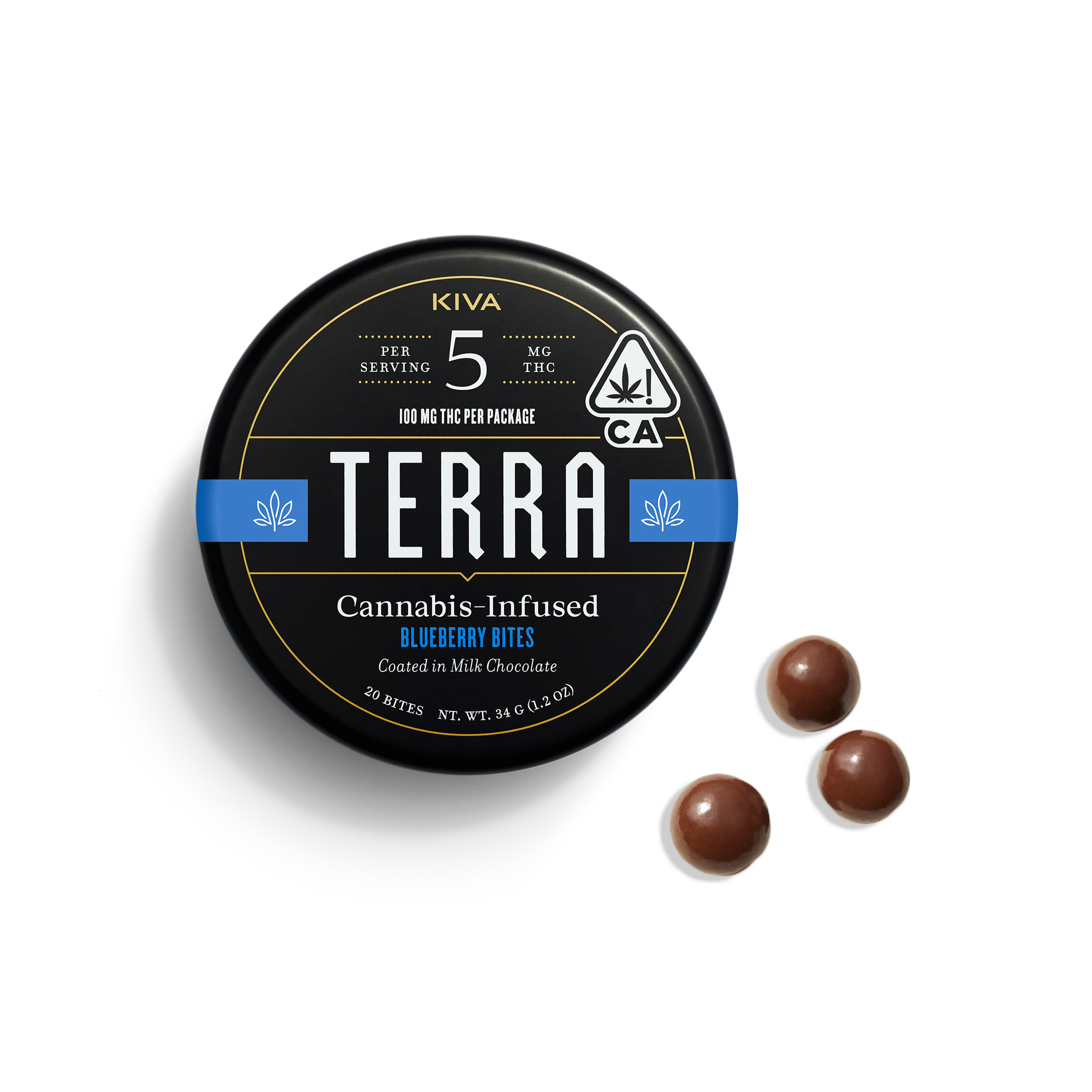 Terra Bites: Blueberry Milk Chocolate - Kiva Confections - 20 Piece - $27 - Edibles