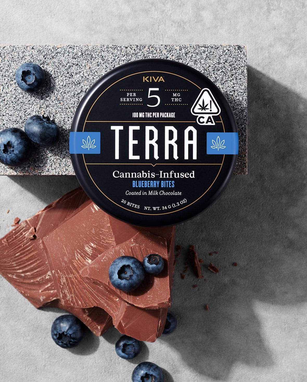 $28.45 - Terra Bites Blueberry Bites - Kiva - 100mg Tin - $20.49 - Edibles