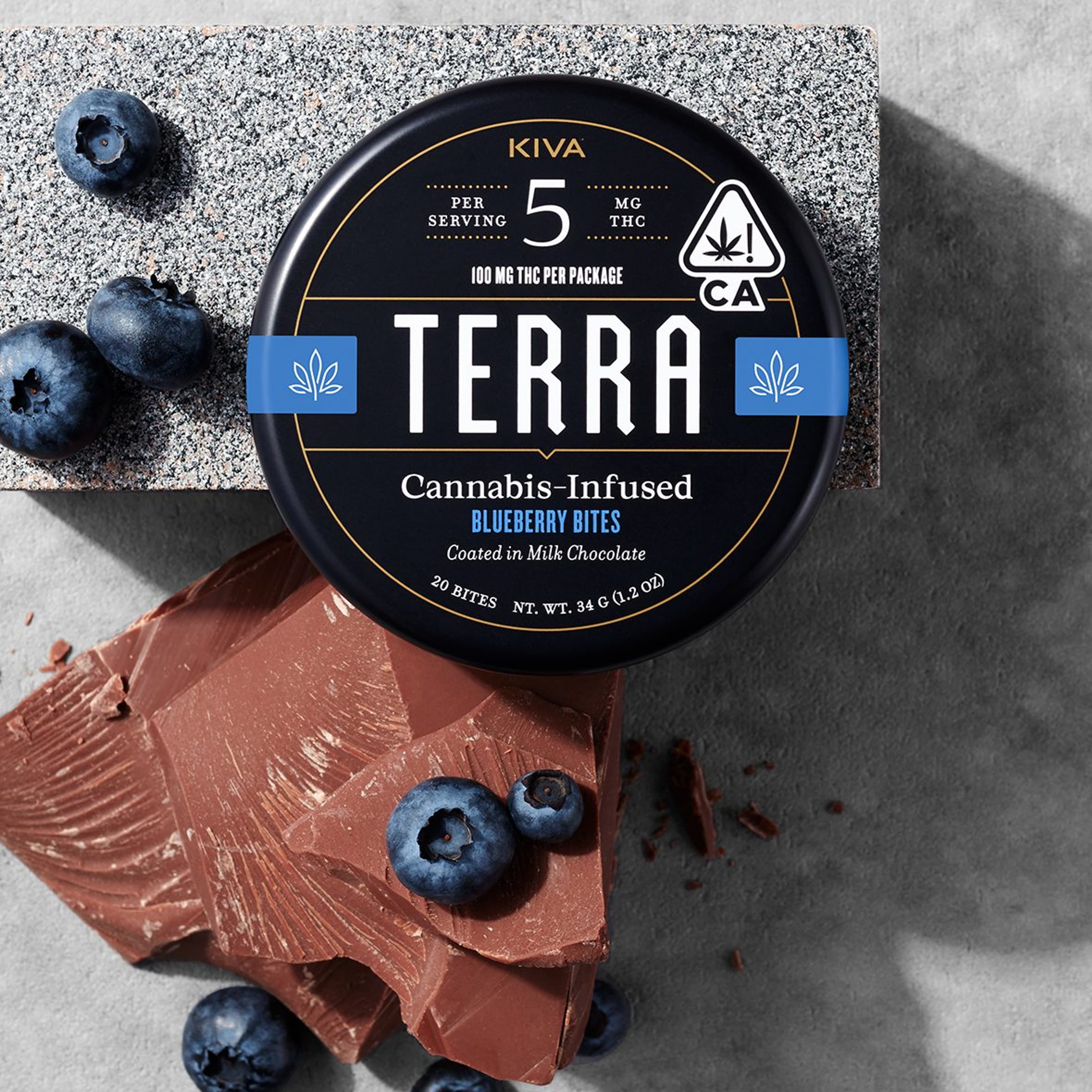 $28.45 - Terra Bites Blueberry Bites - Kiva - 100mg Tin - $20.49 - Edibles